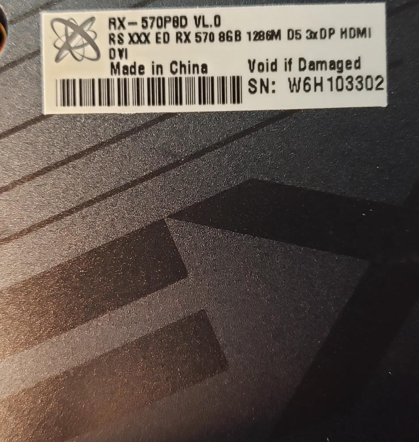 XFX RX 570 8gb model RS XXX Edition