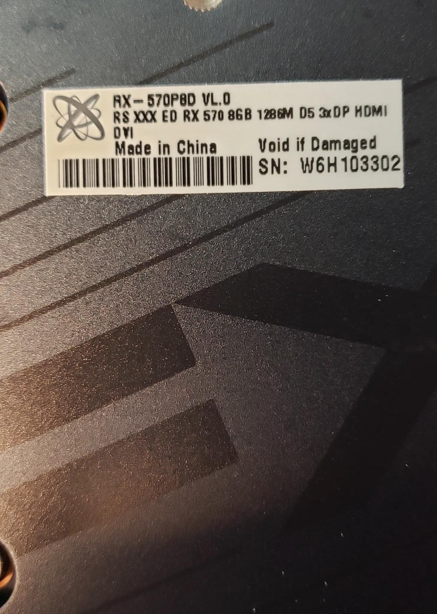 XFX RX 570 8gb model RS XXX Edition