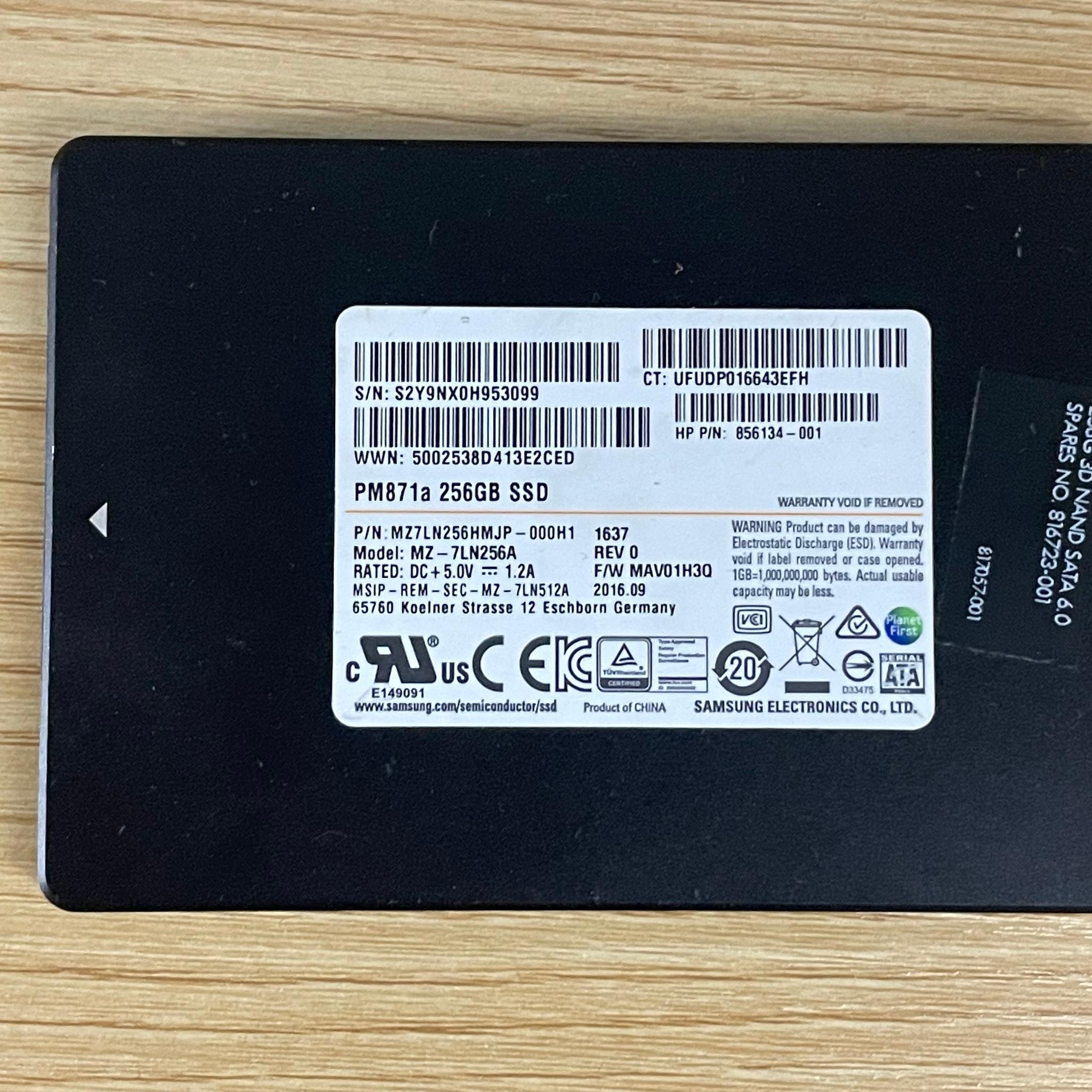 Samsung PM871a 256GB SATA SSD