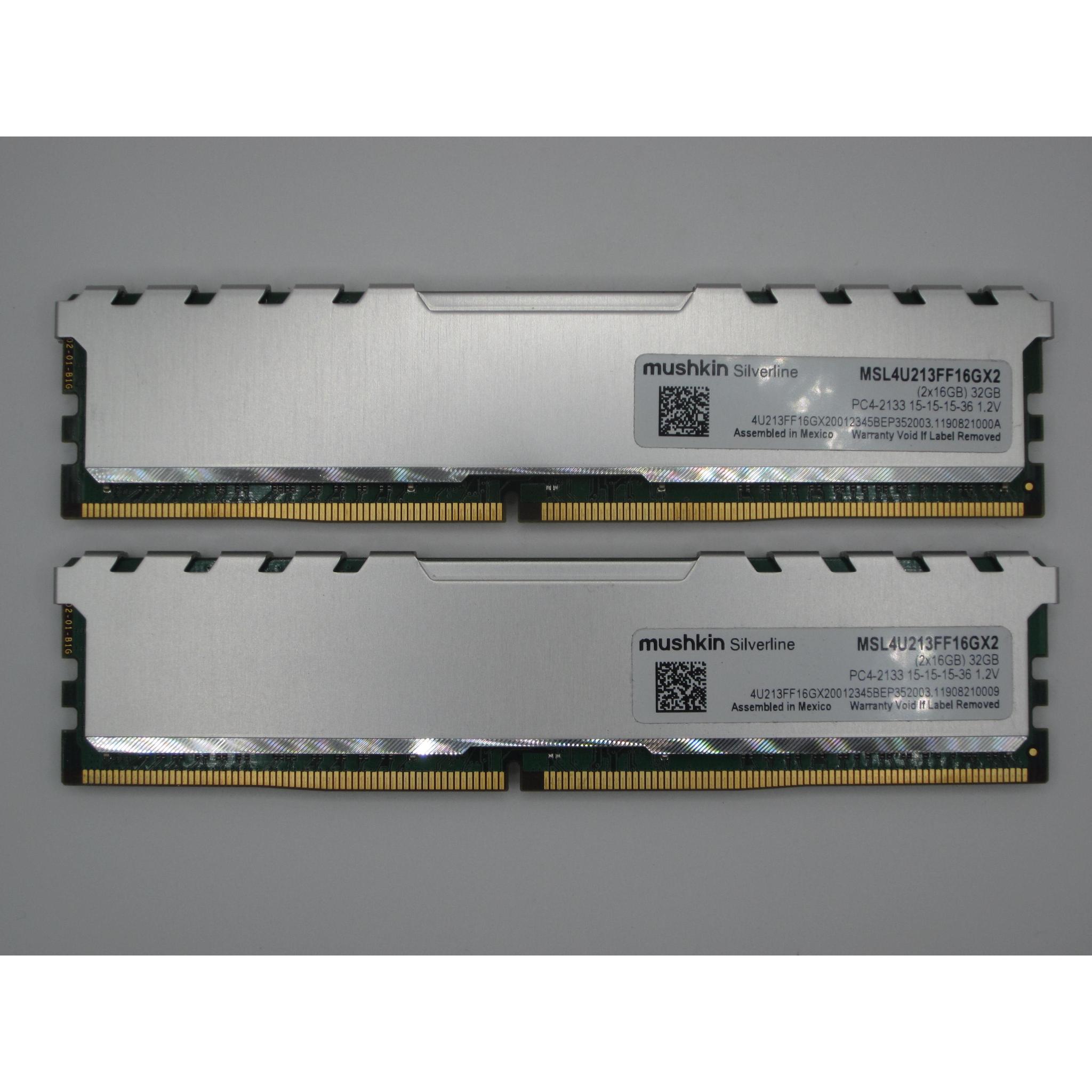Mushkin Enhanced Silverline DDR4 2133 (PC4 17000) Desktop Memory Kit (Model: MSL4U213FF16GX2)