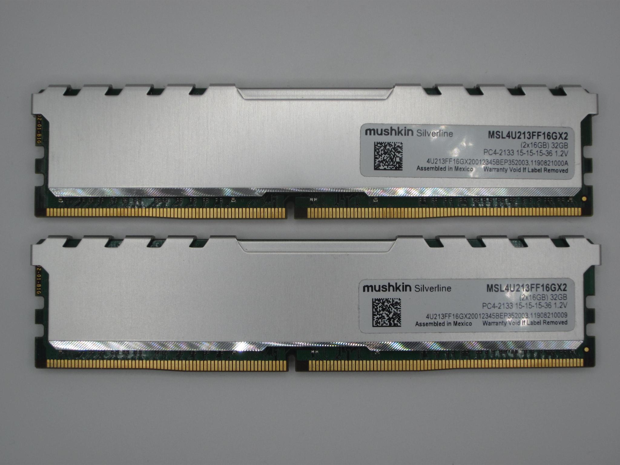Mushkin Enhanced Silverline DDR4 2133 (PC4 17000) Desktop Memory Kit (Model: MSL4U213FF16GX2)