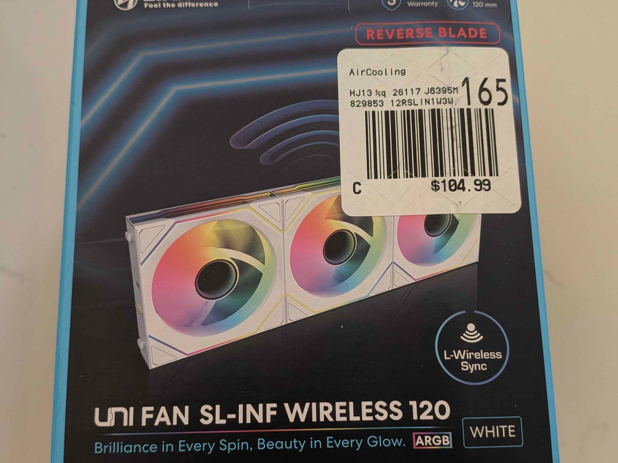 NEW SEALED Lian Li UNI FAN SL-Infinity Wireless 120 Reverse Blade (3 Pack)