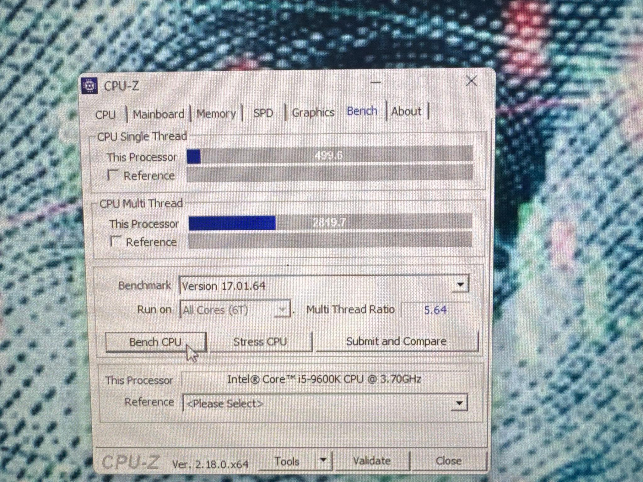 Intel i5 9600k + H370-I Asus rog strix + notua cooler