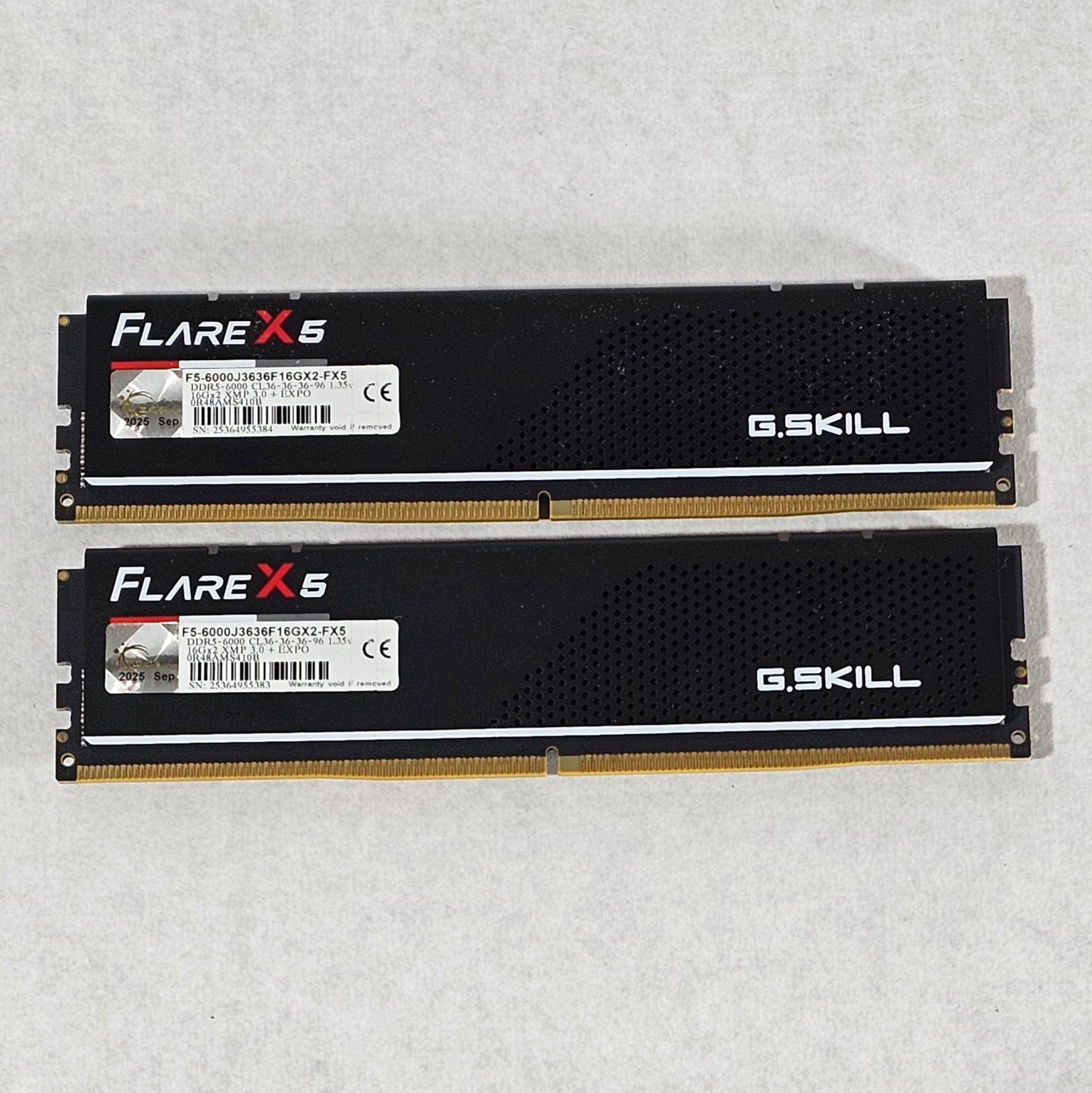 32GB DDR5 (2x16GB) 6000MT/s G.Skill Flare X5