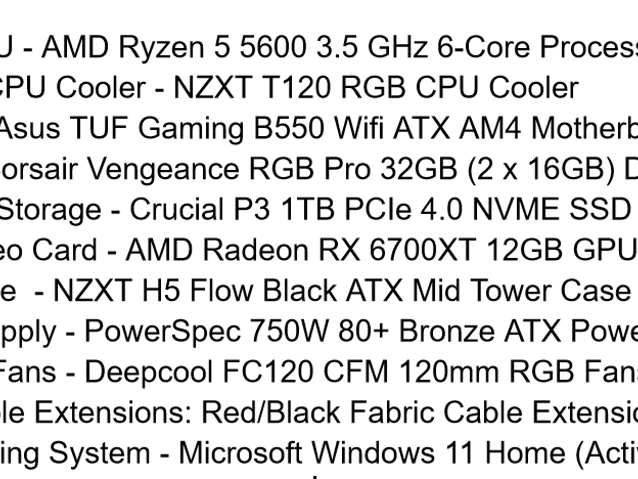 All AMD Clean Custom Build - Ryzen 5 5600/Radeon RX 6700XT 12GB/32GB DDR4/1TB SSD