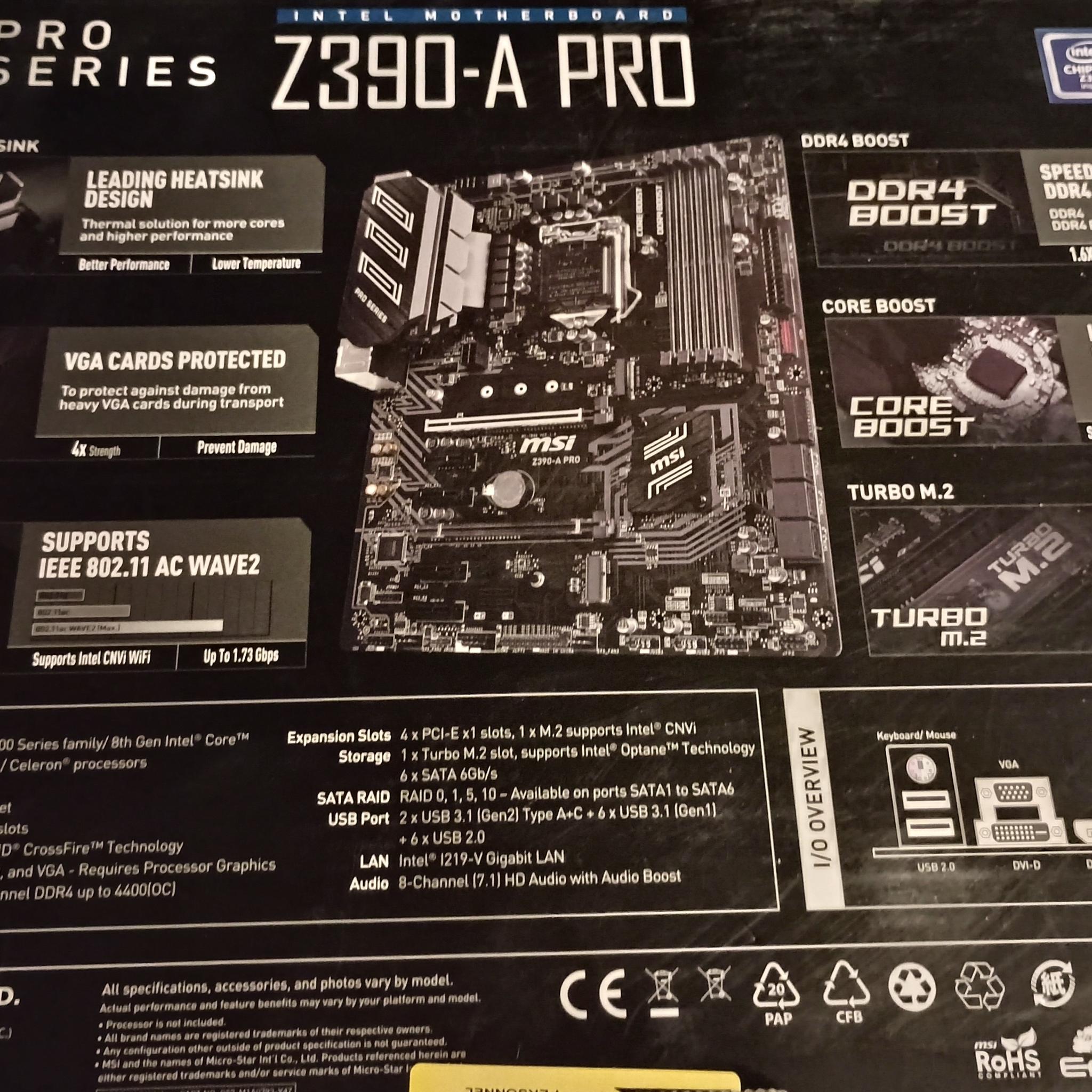 MSI Z390-A Pro Motherboard + CPU