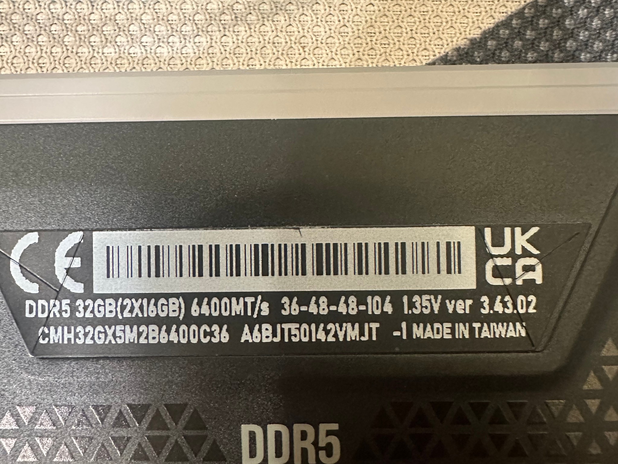 Corsair Vengeance DDR5 6400mt/s