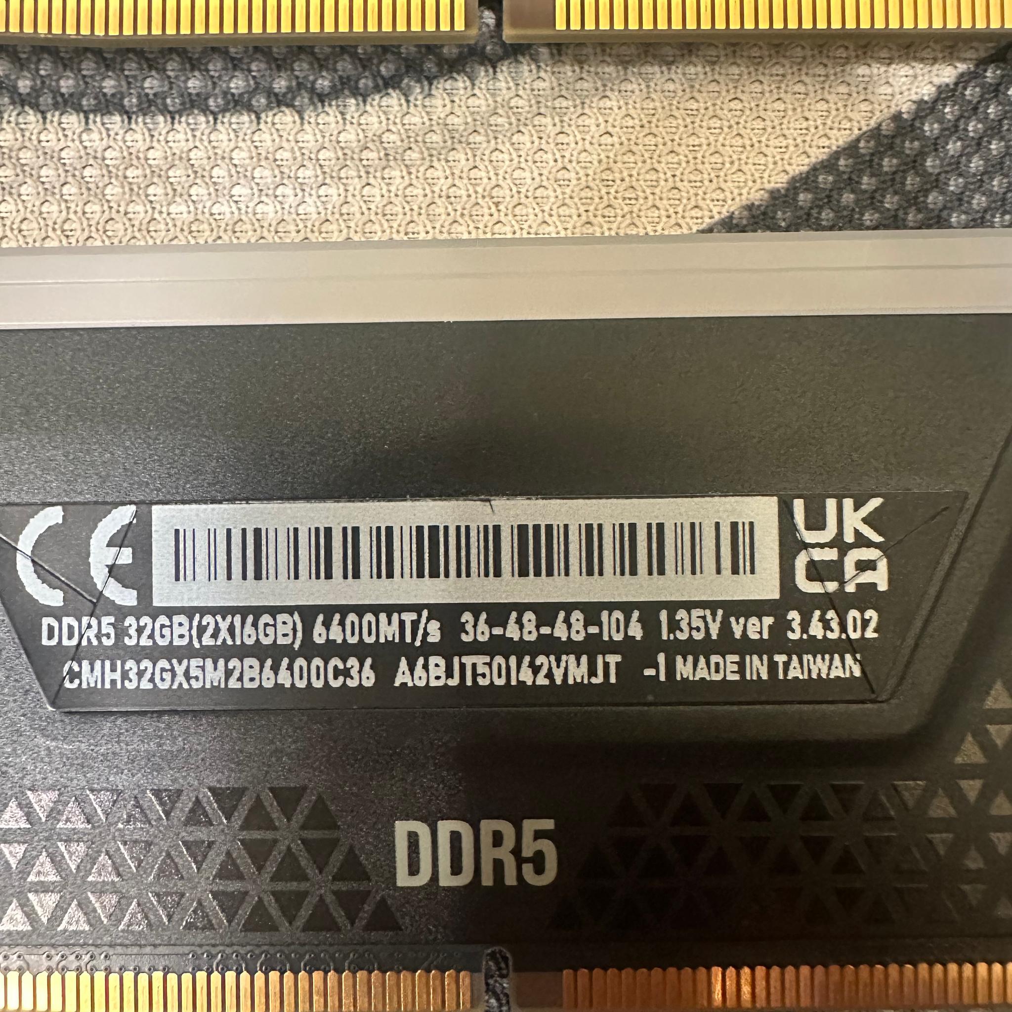 Corsair Vengeance DDR5 6400mt/s