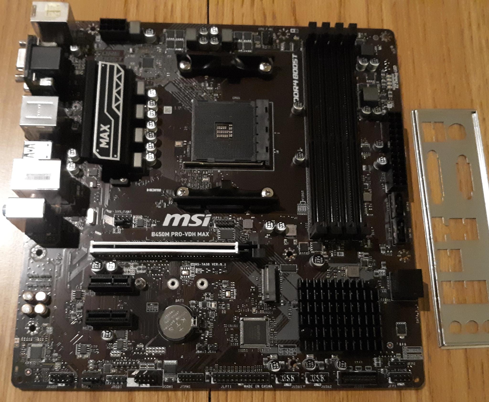 REFURBISHED || MSi B450M PRO-VDH MAX Micro ATX Socket AM4