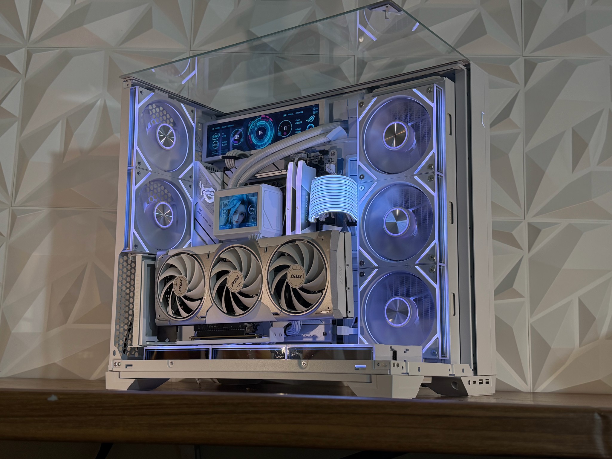 🤍❄️  RTX 5080 | R7 9800X3D | 32GB DDR5 | 2TB | Dual LCD | W11 Pro “FROST MIRAGE” PC |❄️🤍