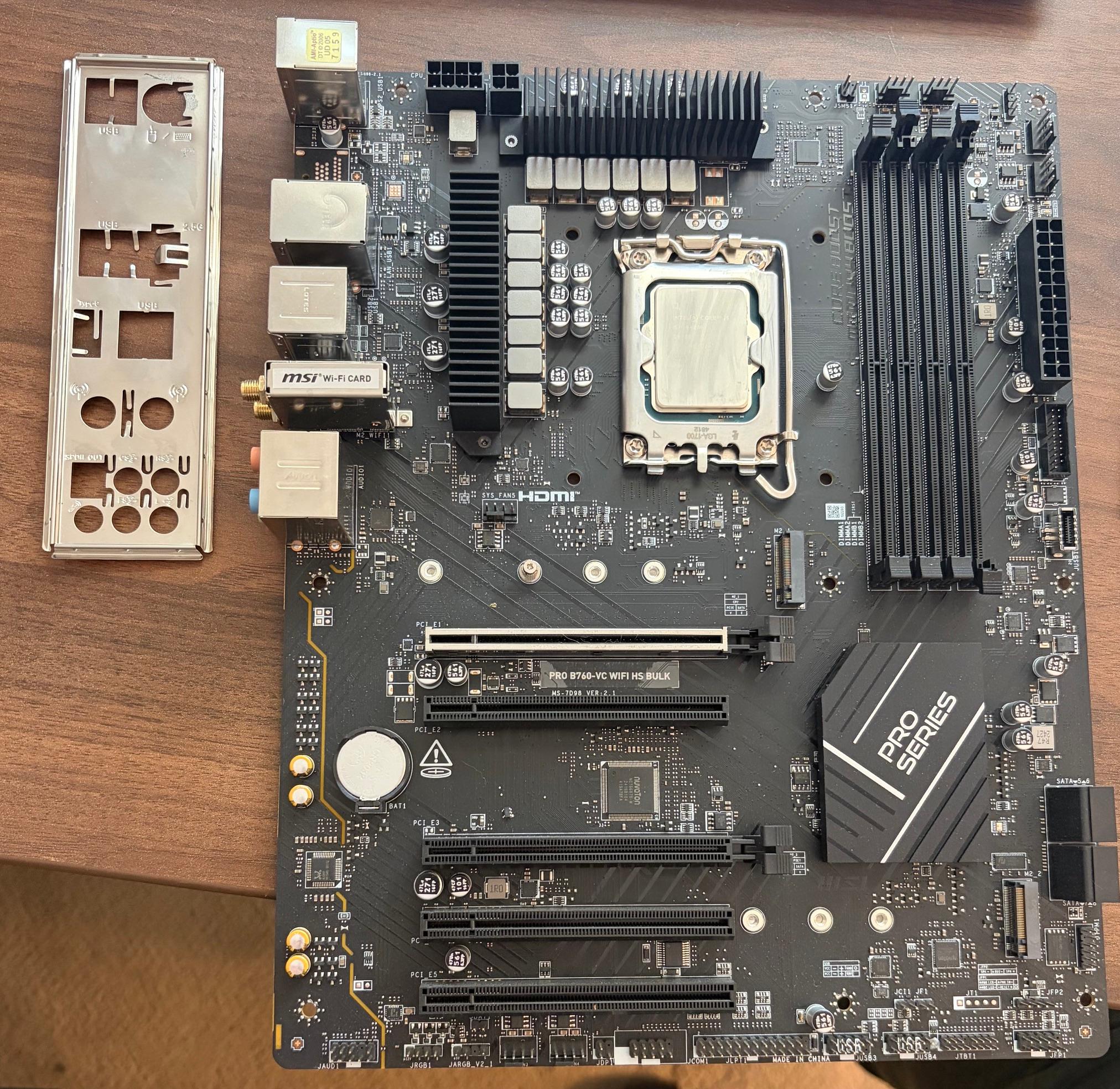 Intel Core i5 14400f + MSI B760 ATX Motherboard