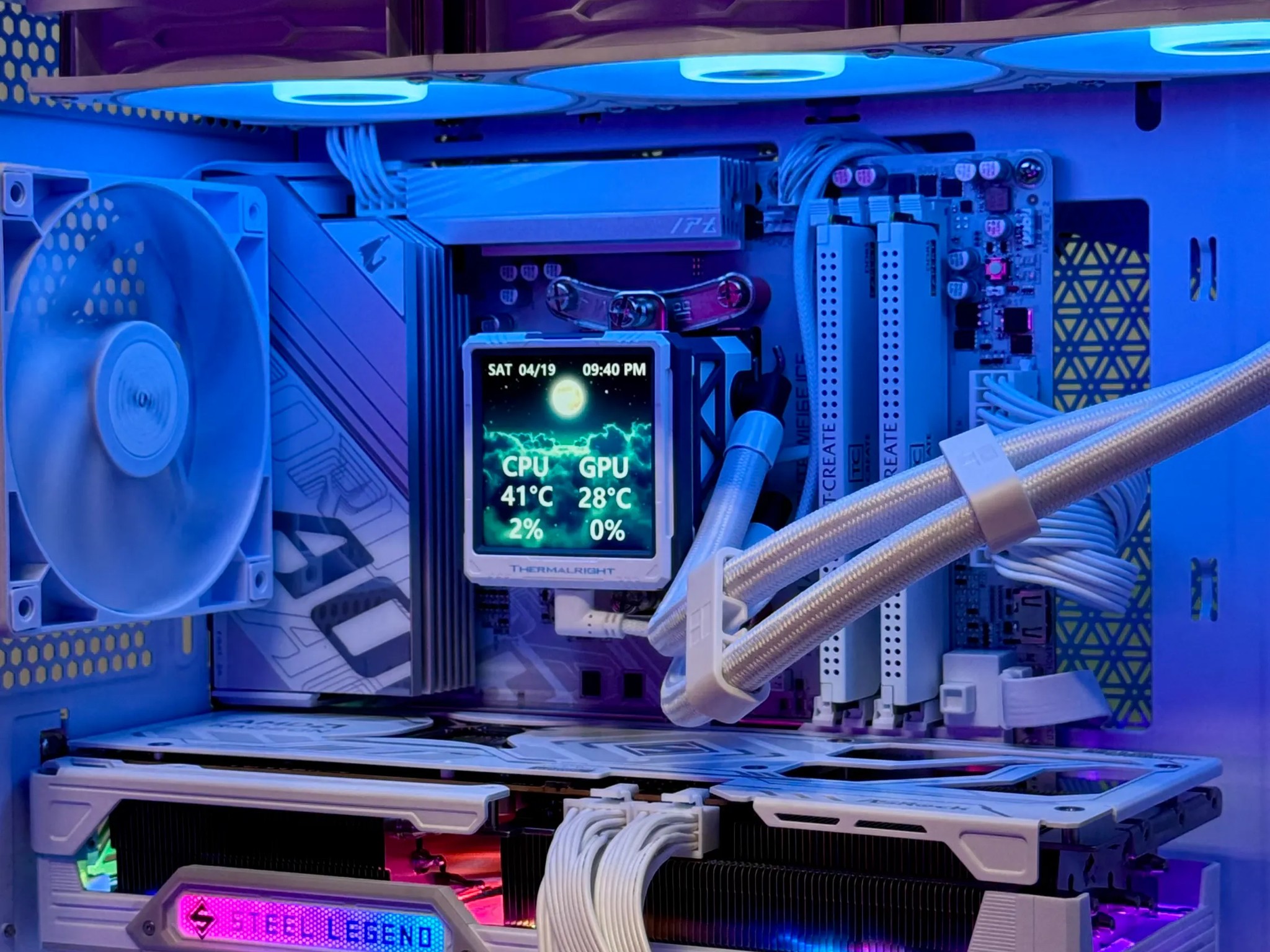 The Dream Machine ☁️🌜✨ Gaming PC  🚀 Radeon 9070 OC, Ryzen 9800X3D, 32GB RAM, 4TB SSD, Aorus ICE Mobo