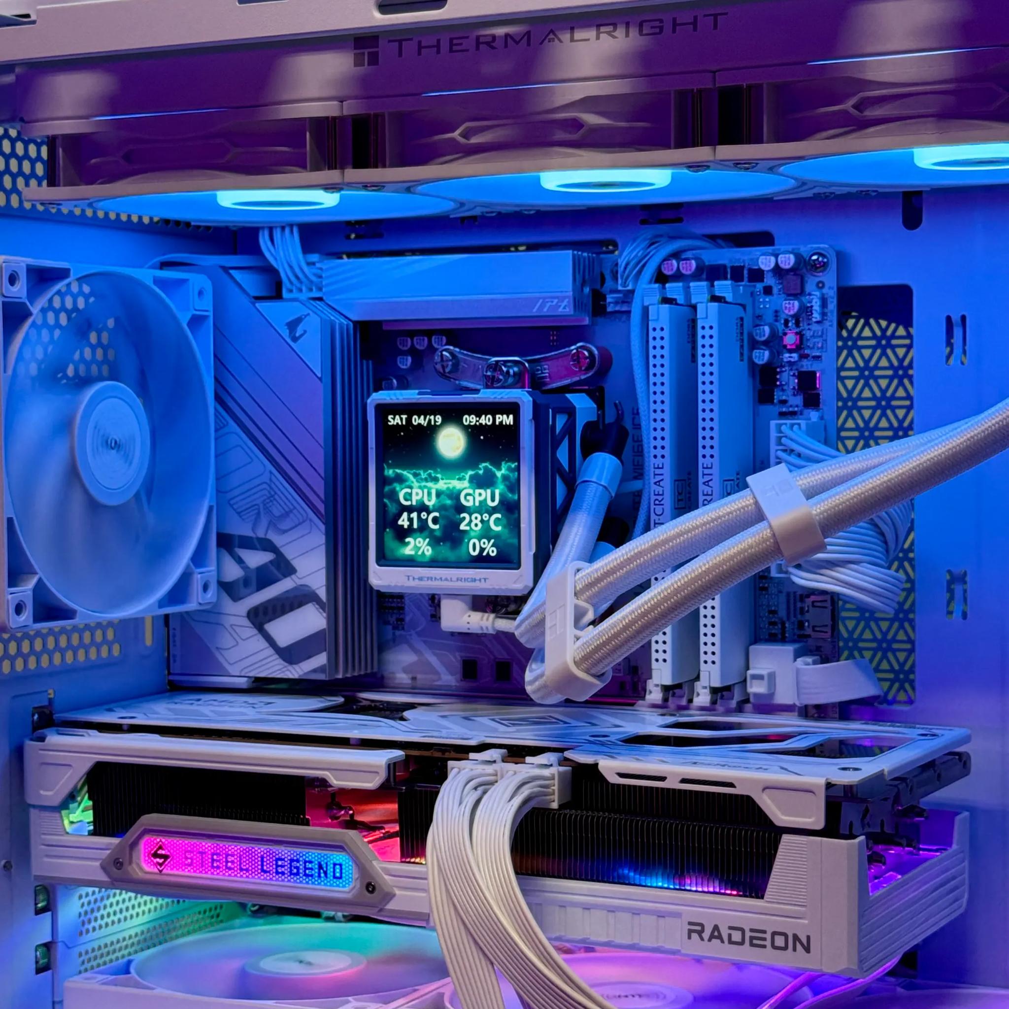 The Dream Machine ☁️🌜✨ Gaming PC  🚀 Radeon 9070 OC, Ryzen 9800X3D, 32GB RAM, 4TB SSD, Aorus ICE Mobo