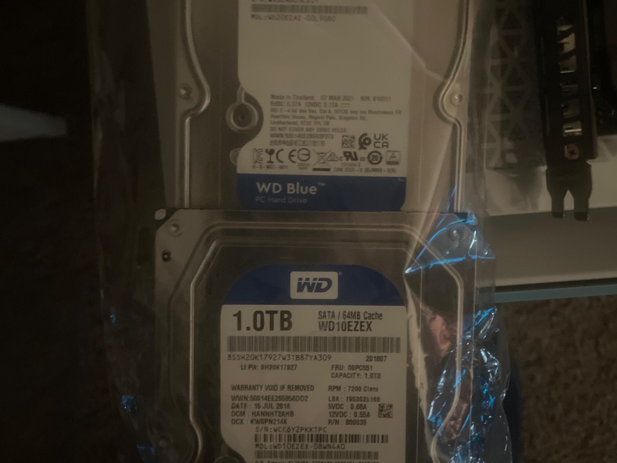 Western Digital Blue HDD 1 & 2 TB