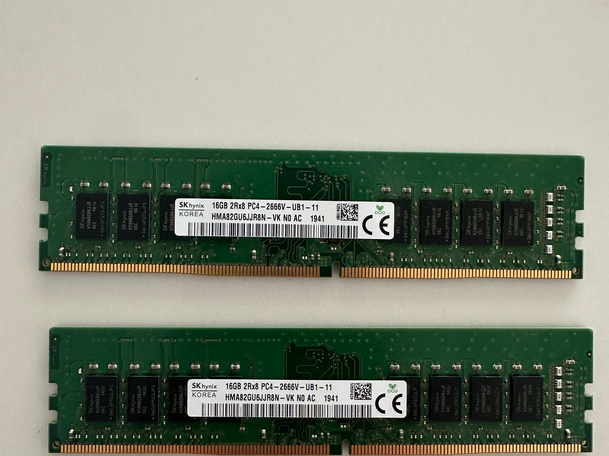 SK Hynix 32GB (2x16GB) DDR4 2666MHz RAM Kit - Tested, Fully Functional