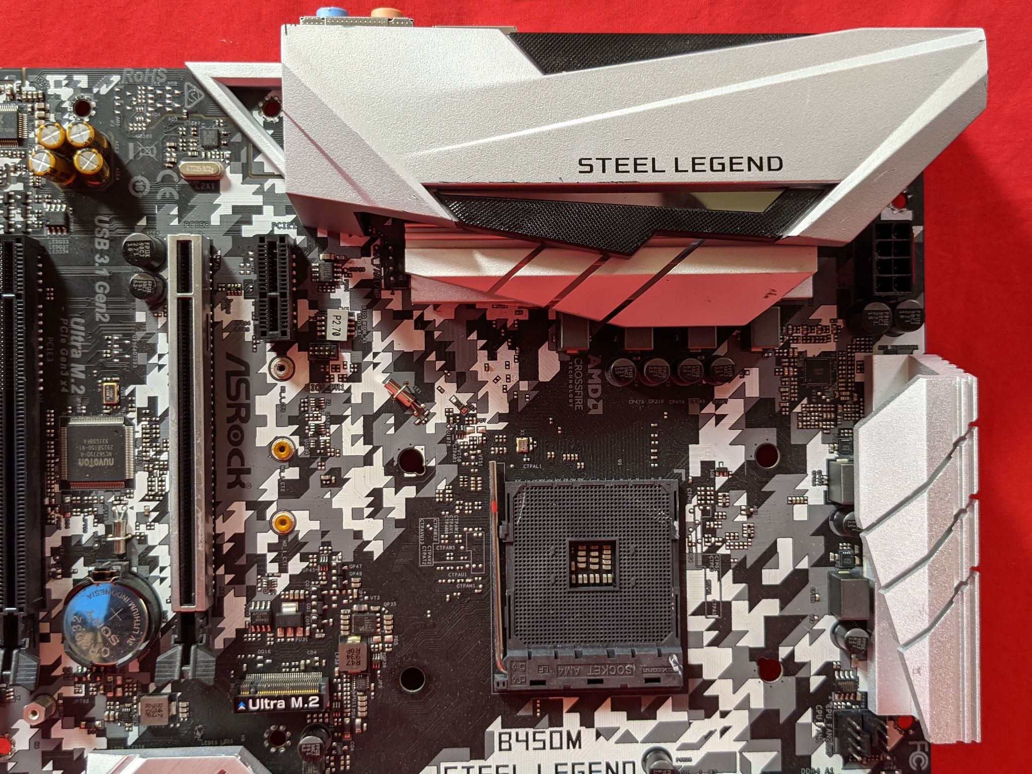 *AS IS/FOR REPAIR* ASRock B450M Steel Legend AMD Socket AM4 DDR4 MicroATX Desktop Motherboard No I/O