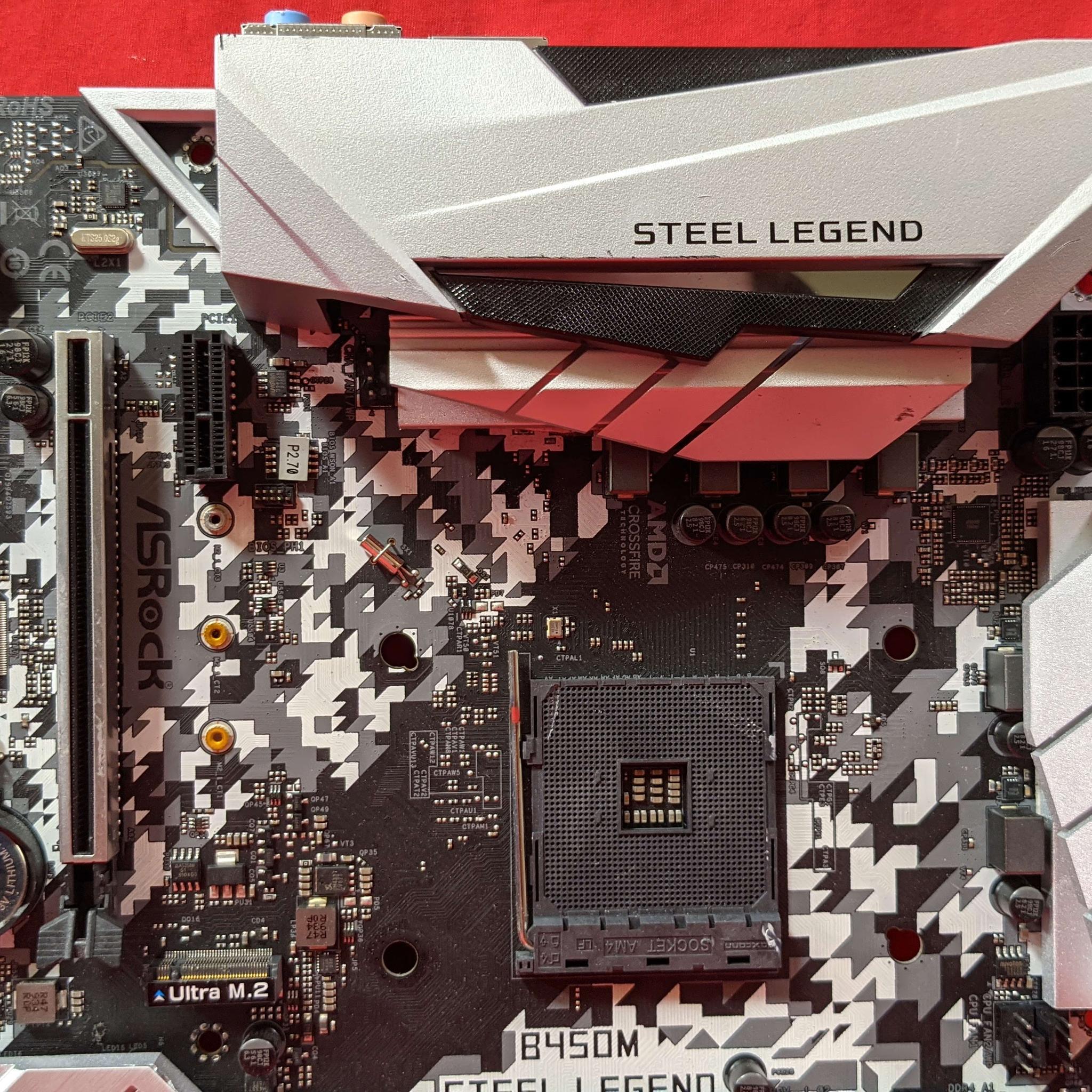 *AS IS/FOR REPAIR* ASRock B450M Steel Legend AMD Socket AM4 DDR4 MicroATX Desktop Motherboard No I/O