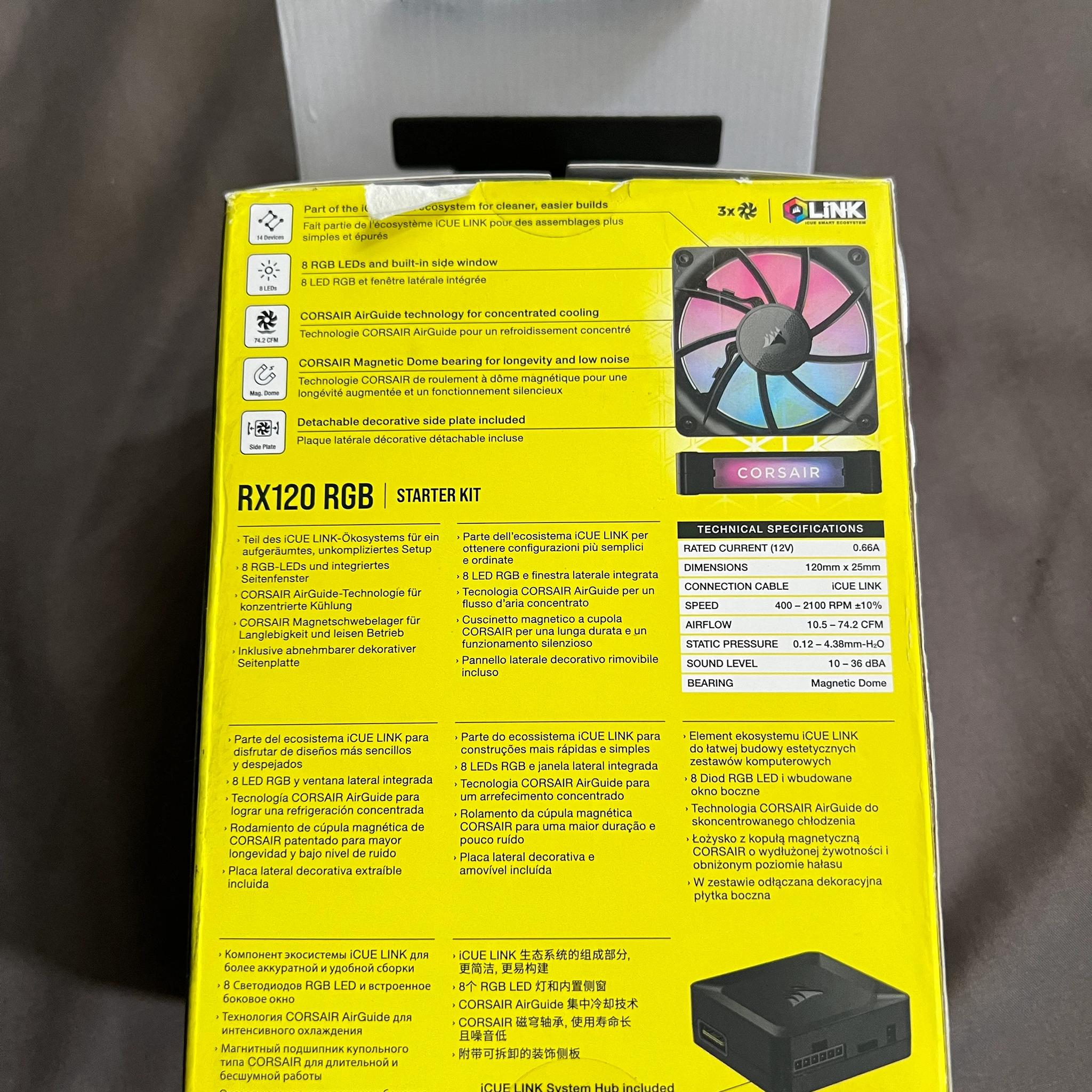 CORSAIR iCUE LINK RX120 RGB STARTER KIT 2x Fans