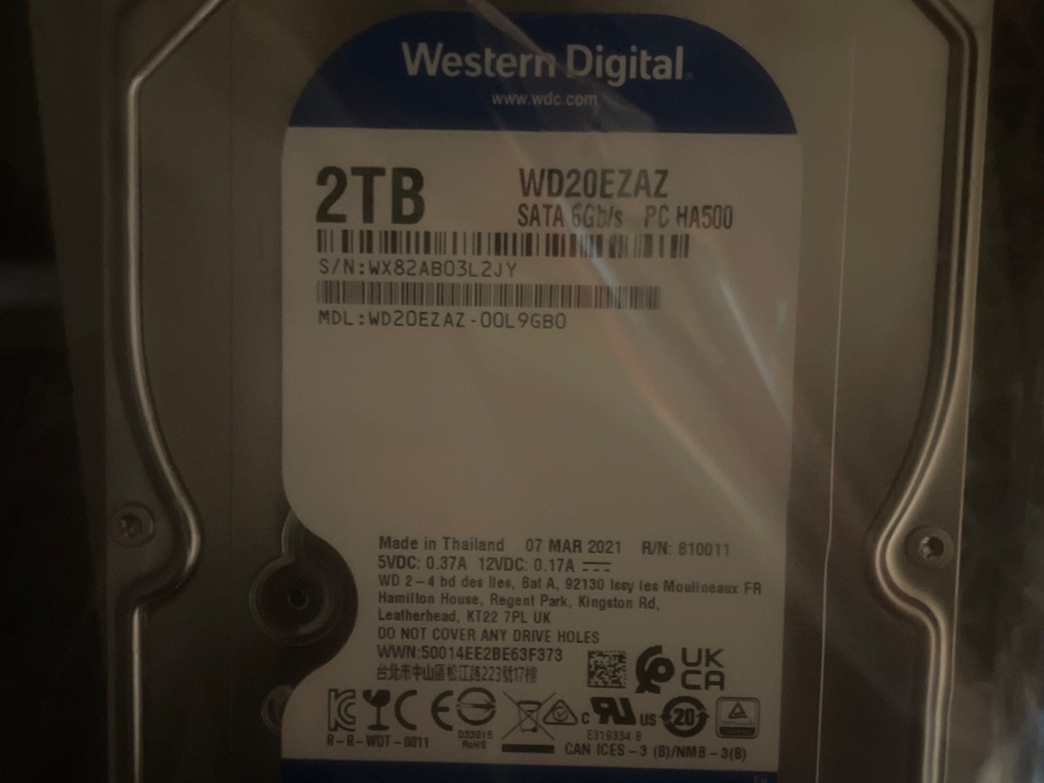 Western Digital Blue HDD 1 & 2 TB