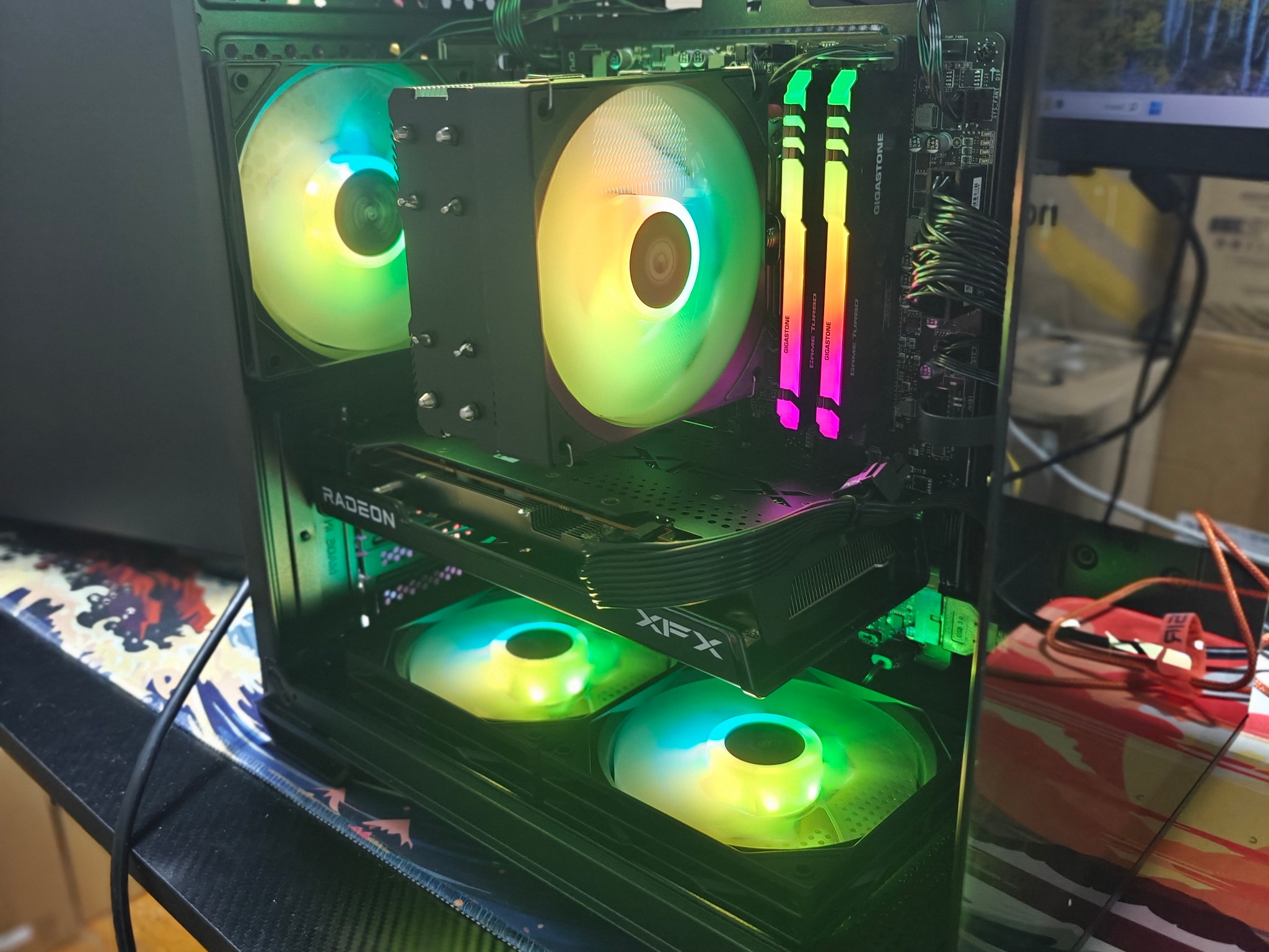 1080P/1440P OKINOS GAMING PC|AMD RYZEN 7 3700X|XFX AMD RX 7600 8GB|1TB SSD|32GB DDR4|WINDOWS 11 HOME