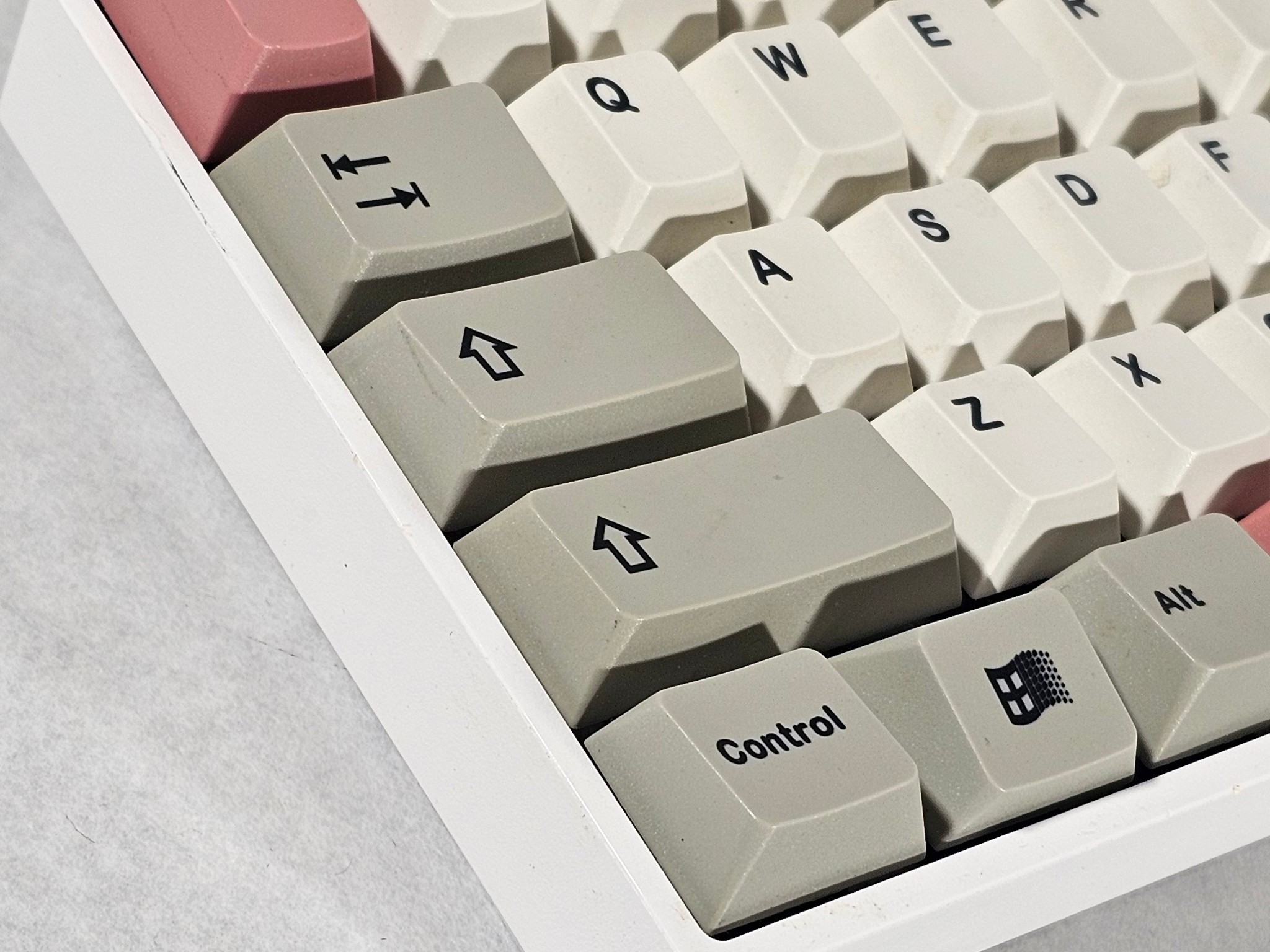 Pink White and Gray Mechanical Wireless Keyboard