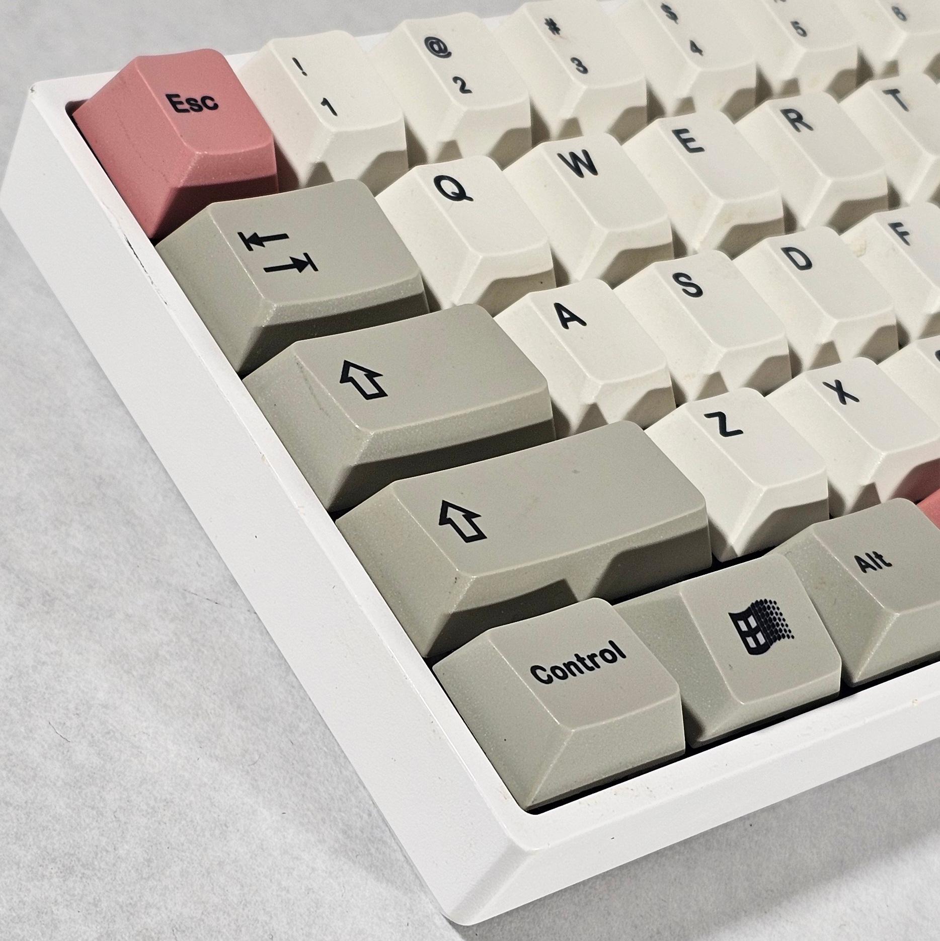 Pink White and Gray Mechanical Wireless Keyboard