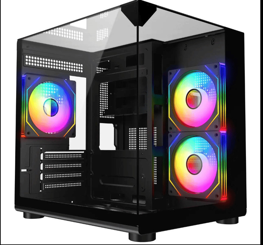 3 glass panel infinity fan case x3 120mm fans