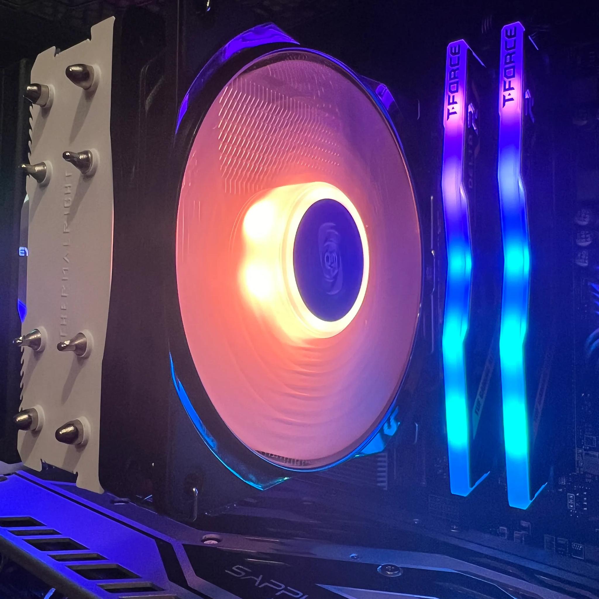 "The X-FIGHTER" 3400g , RX 580, black and white gaming pc with 32gb ram, and free headset