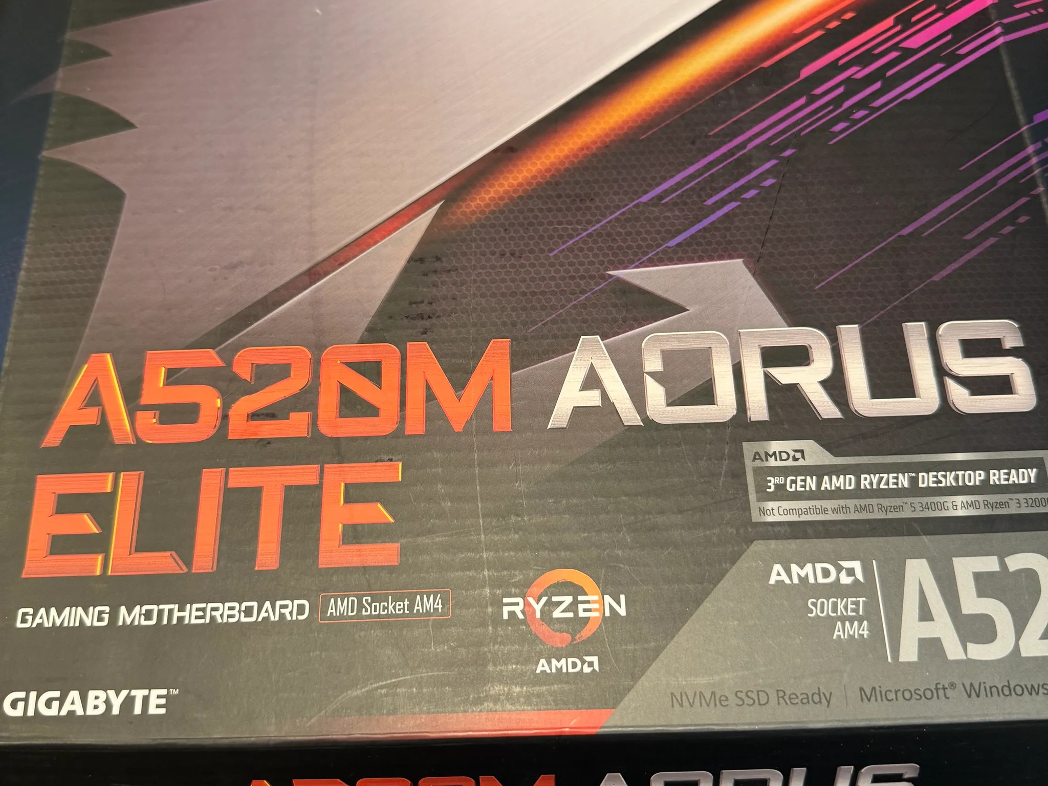 GIGABYTE A520M AORUS ELITE Micro ATX AMD AM4 Motherboard