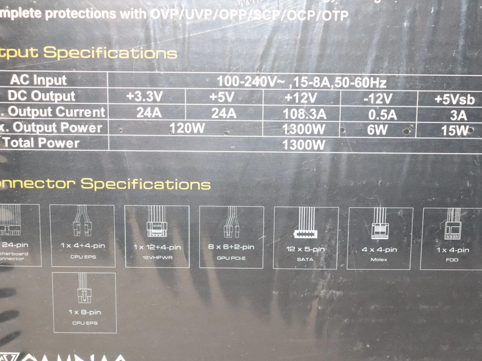 GAMDIAS Helios P2‑1300G 1300W 80+ Gold Fully Modular PSU ATX Power Supply NEW