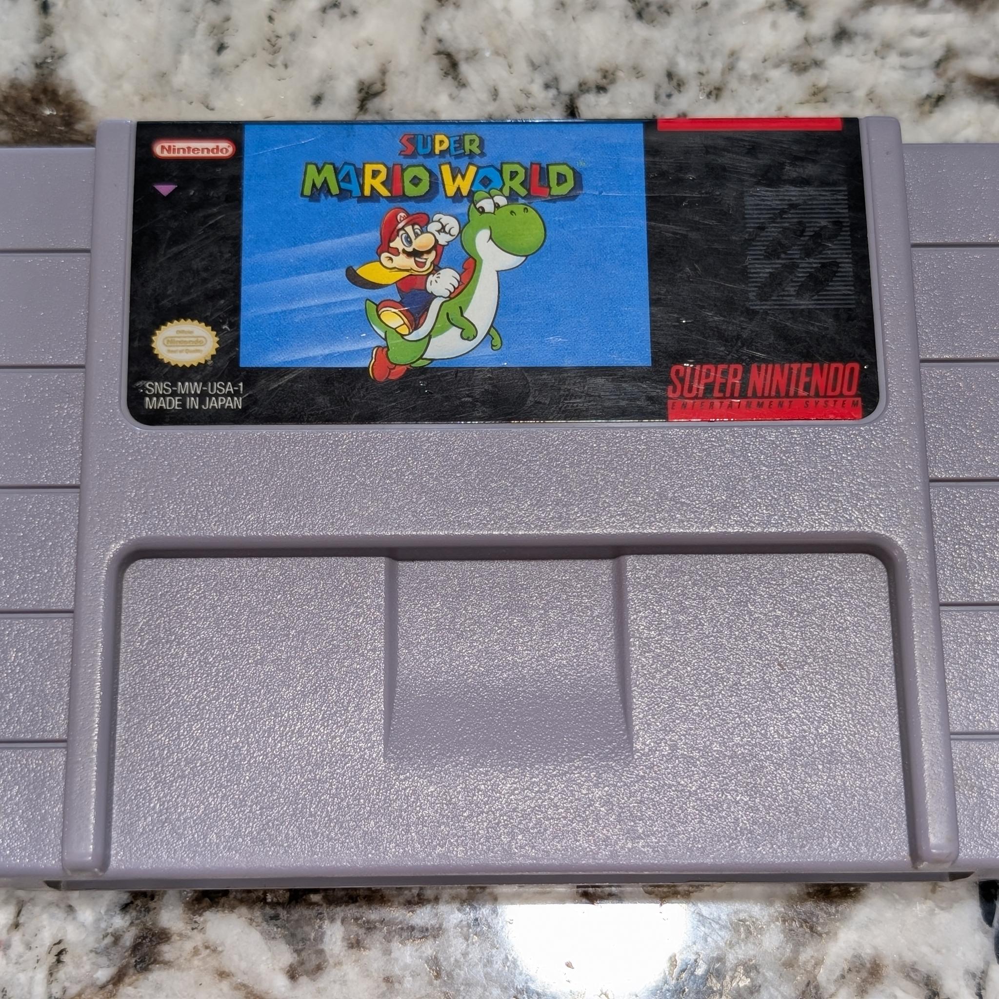 Super Nintendo SNES 1CHIP-01 Console, SMW Game, Controller, OEM AC/AV Bundle