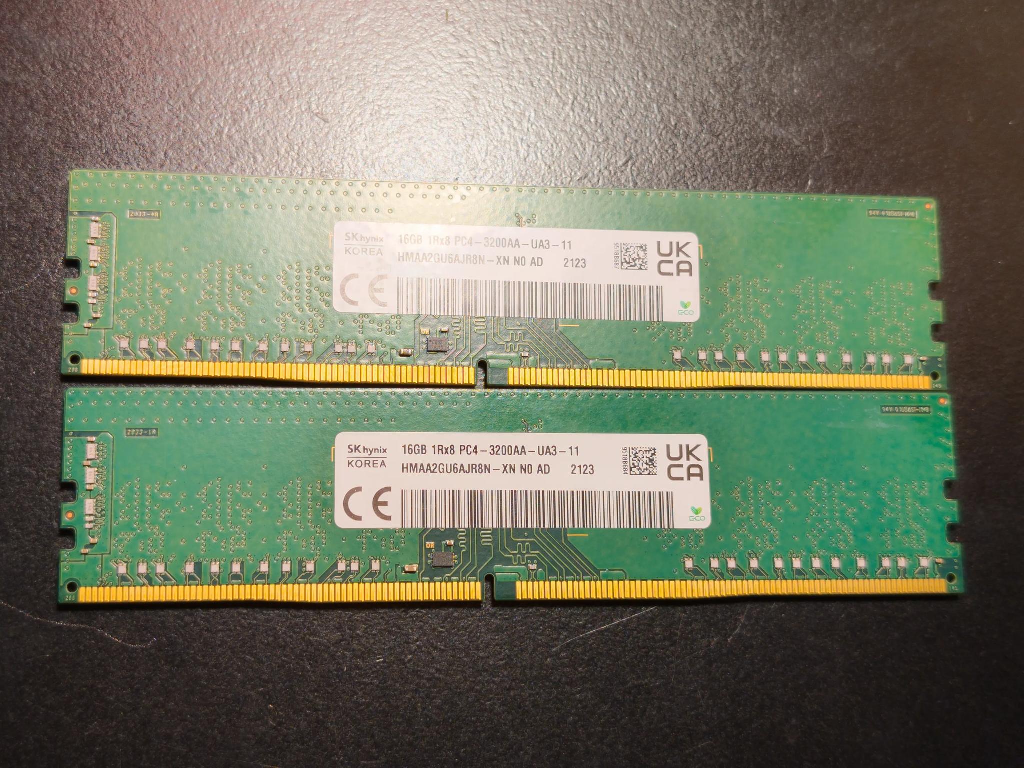 2X16GB (32GB) 3200MHz SK Hynix RAM