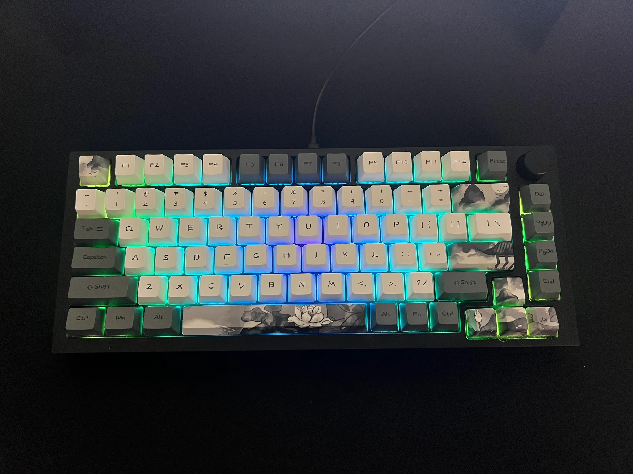 Glorious Gmmk Pro Full Aluminum Custom Keyboard | ⚪️🌸 White Lotus 🌸⚪️
