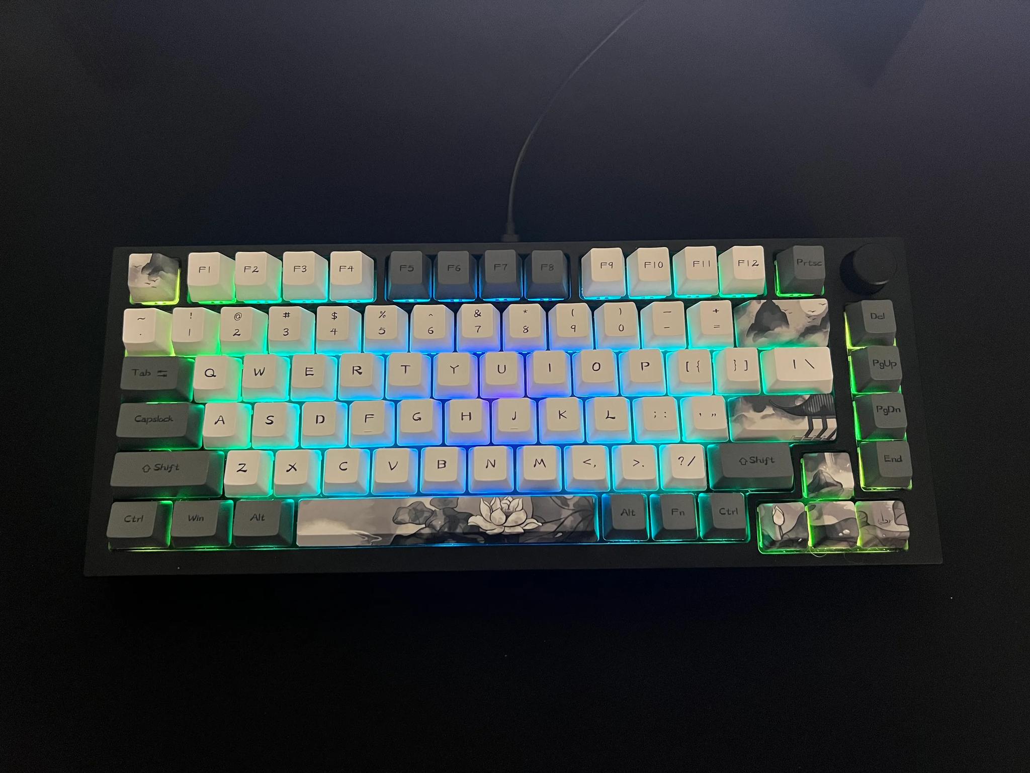 Glorious Gmmk Pro Full Aluminum Custom Keyboard | ⚪️🌸 White Lotus 🌸⚪️
