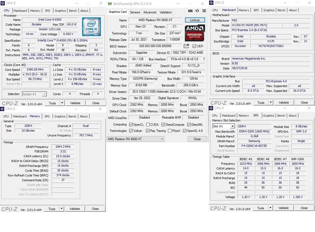 PC on sale! Intel i5 6500, Sapphire RX 6600XT, 32GB DDR4-3200, 500GB