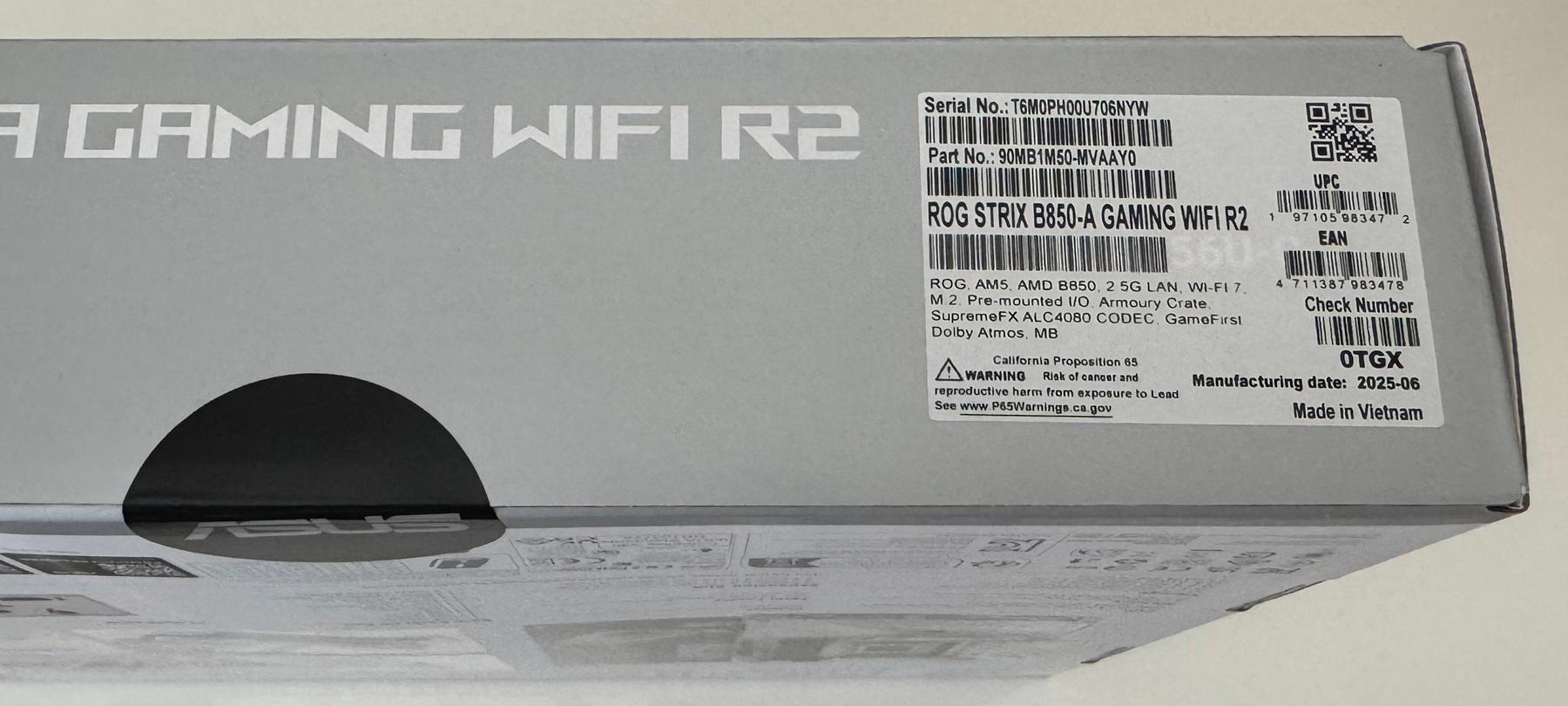 New ASUS ROG STRIX B850-A GAMING WIFI R2 AMD AM5 B850 ATX Motherboard - WiFi 7, 4x M.2, PCIe 5.0