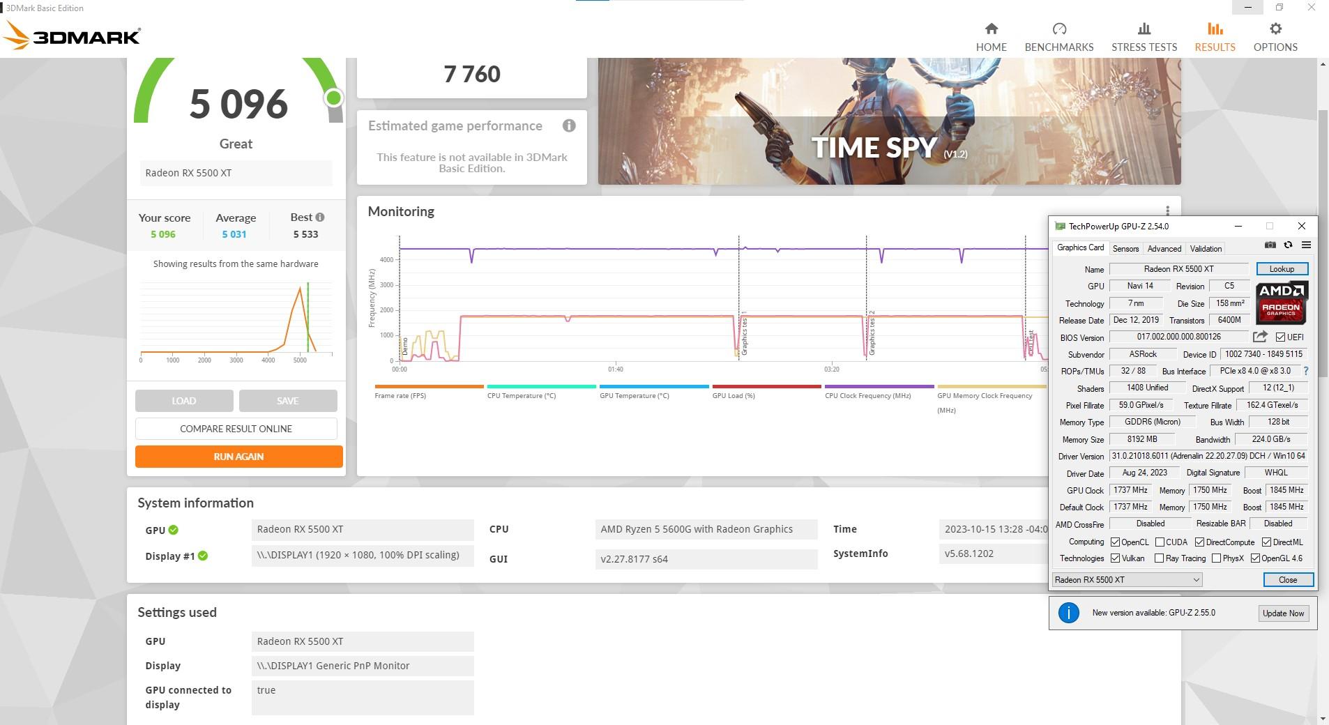 AMD RX 5500XT, Working without issues