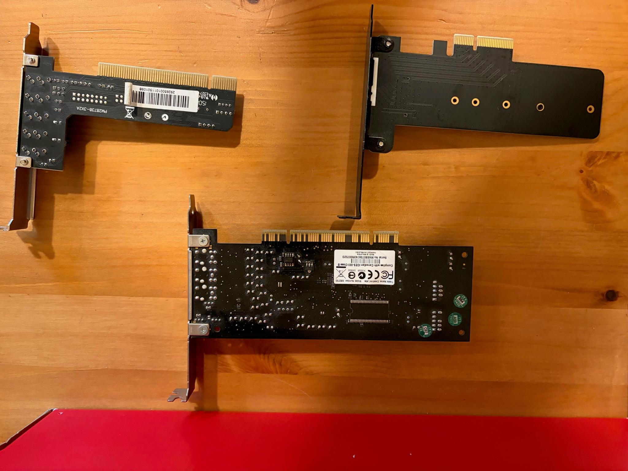 Sound Cards + PCIe M2.NVMe Adapter