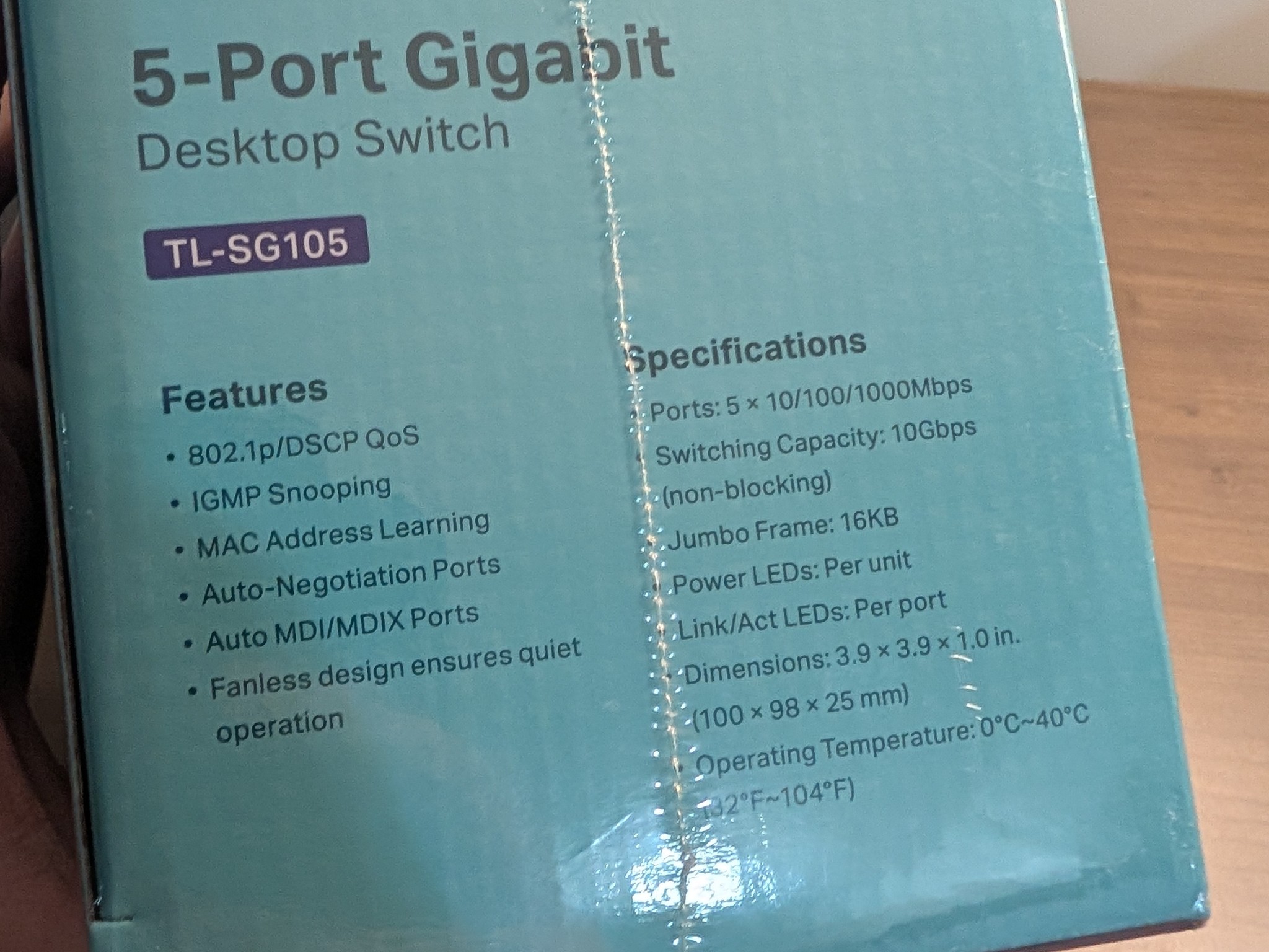 tp-link 5-port Gigabit desktop switch (TL-SG105)