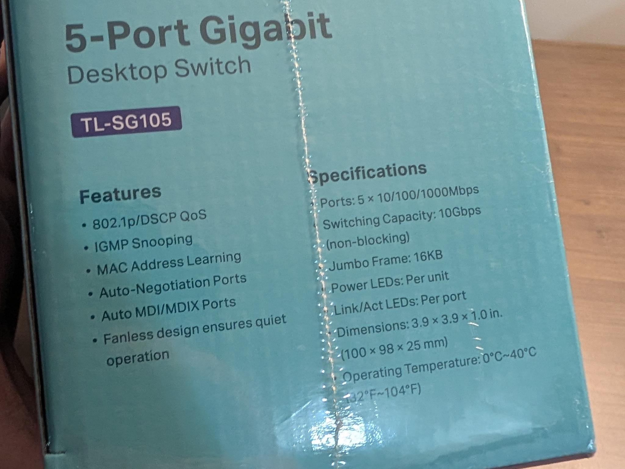 tp-link 5-port Gigabit desktop switch (TL-SG105)