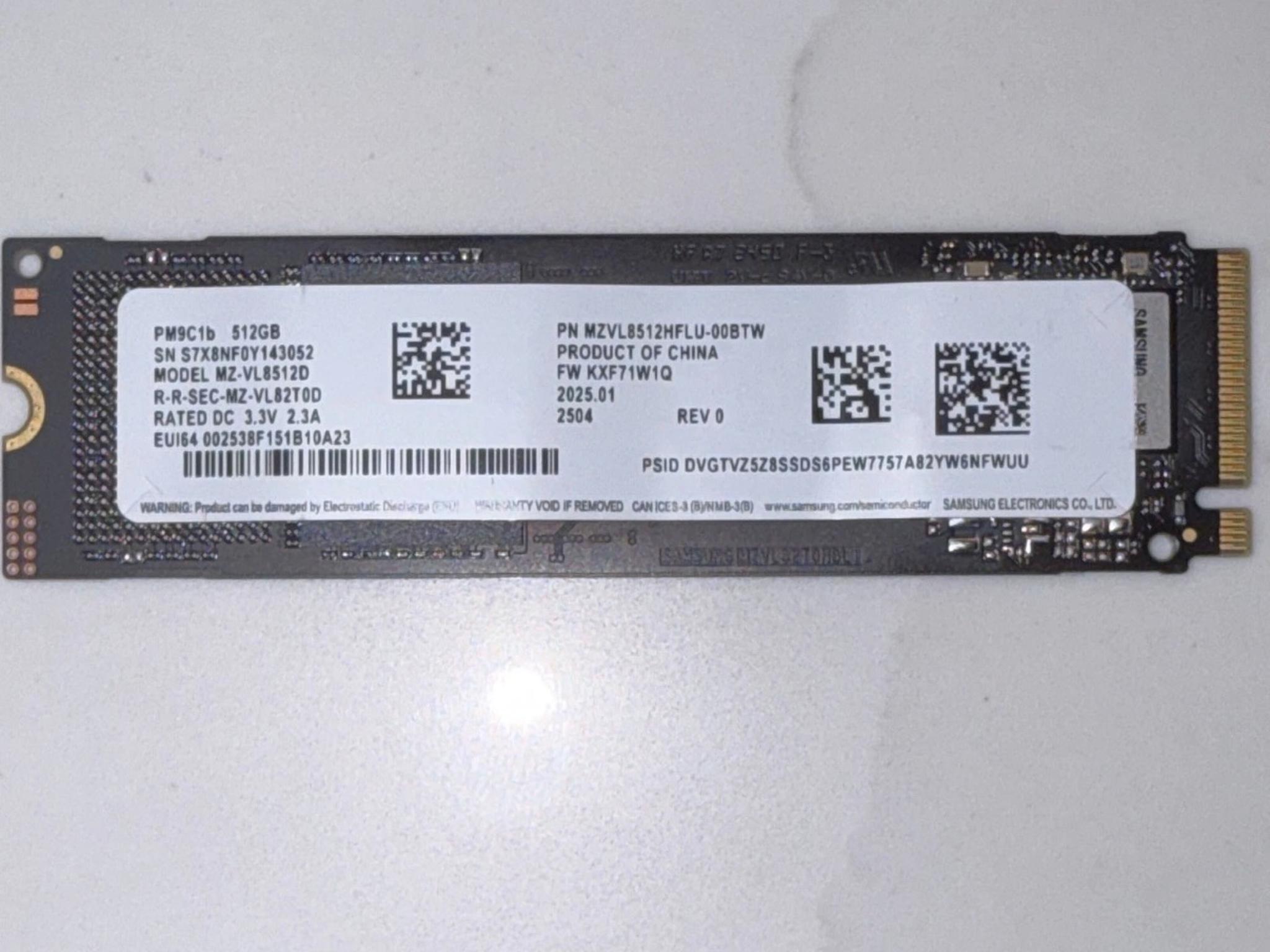 Samsung PM9C1b 512GB Internal SSD M.2 2280 (M.2) MZVL8512HFLU-00BTW