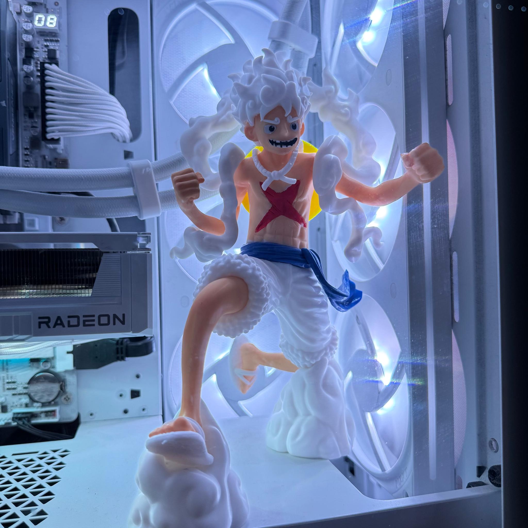 One Piece Inspired White Gaming PC | Gear 5 Theme | Ryzen 5 9600X | RX 9060 XT 16GB | 32GB DDR5 2TB