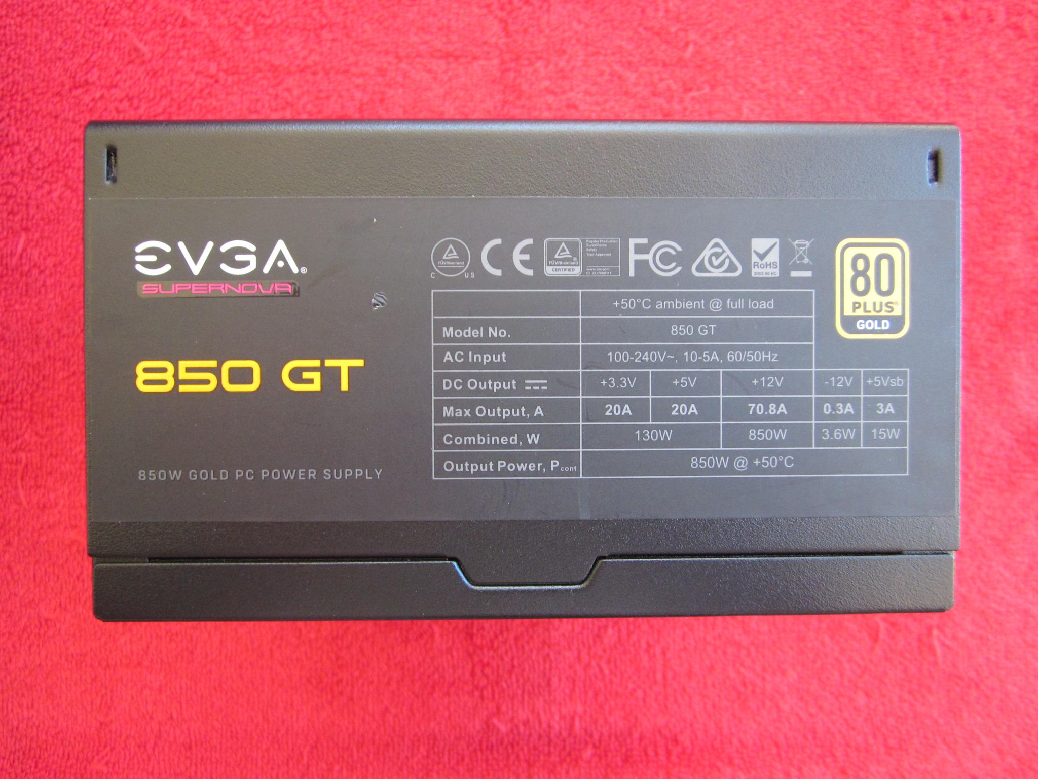 EVGA SuperNOVA 850 GT, 80 Plus Gold, Fully Modular, Auto Eco Mode with FDB Fan