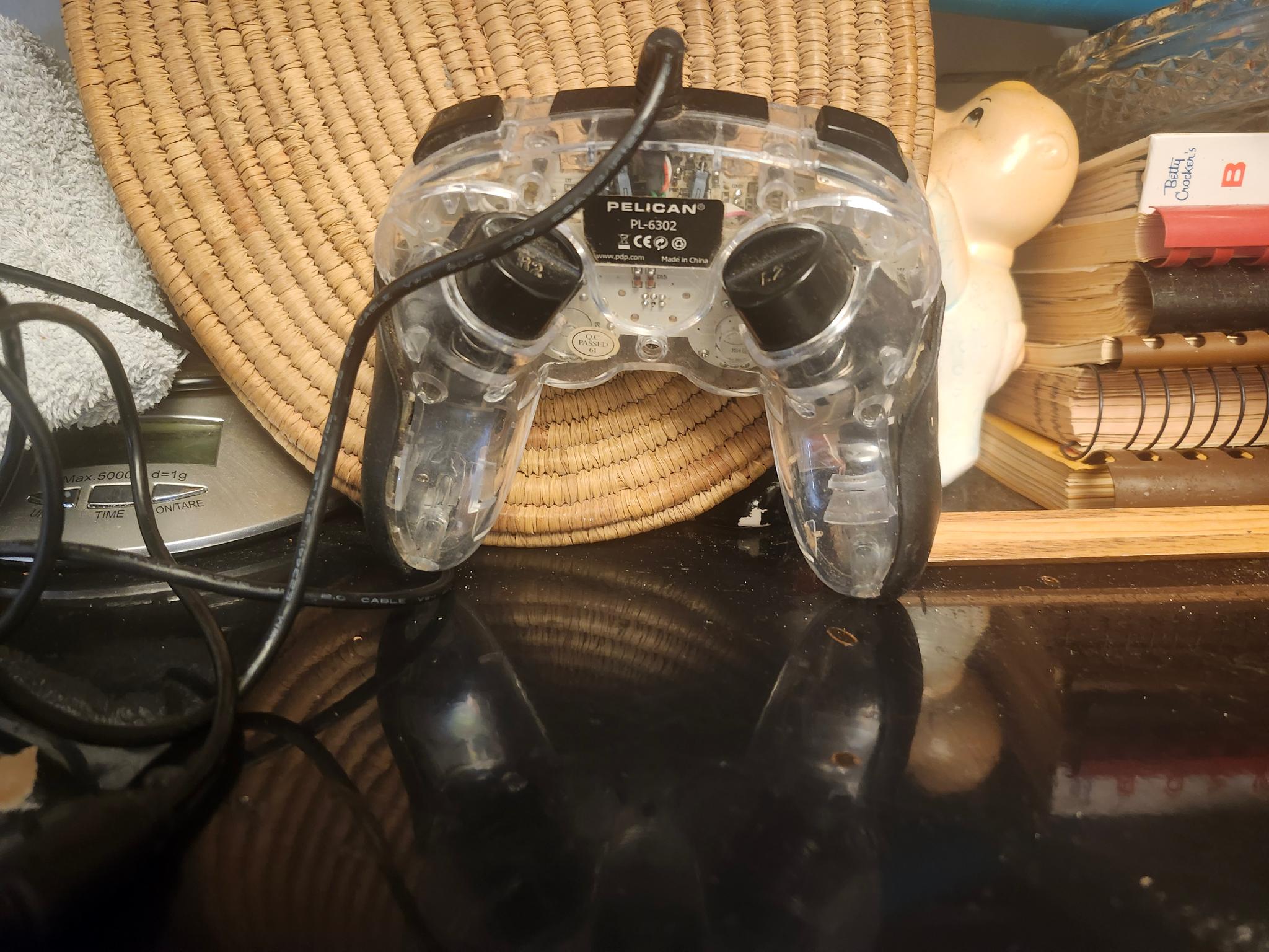 PS2 Pelican AfterGlow Wired Controller – Transparent Black