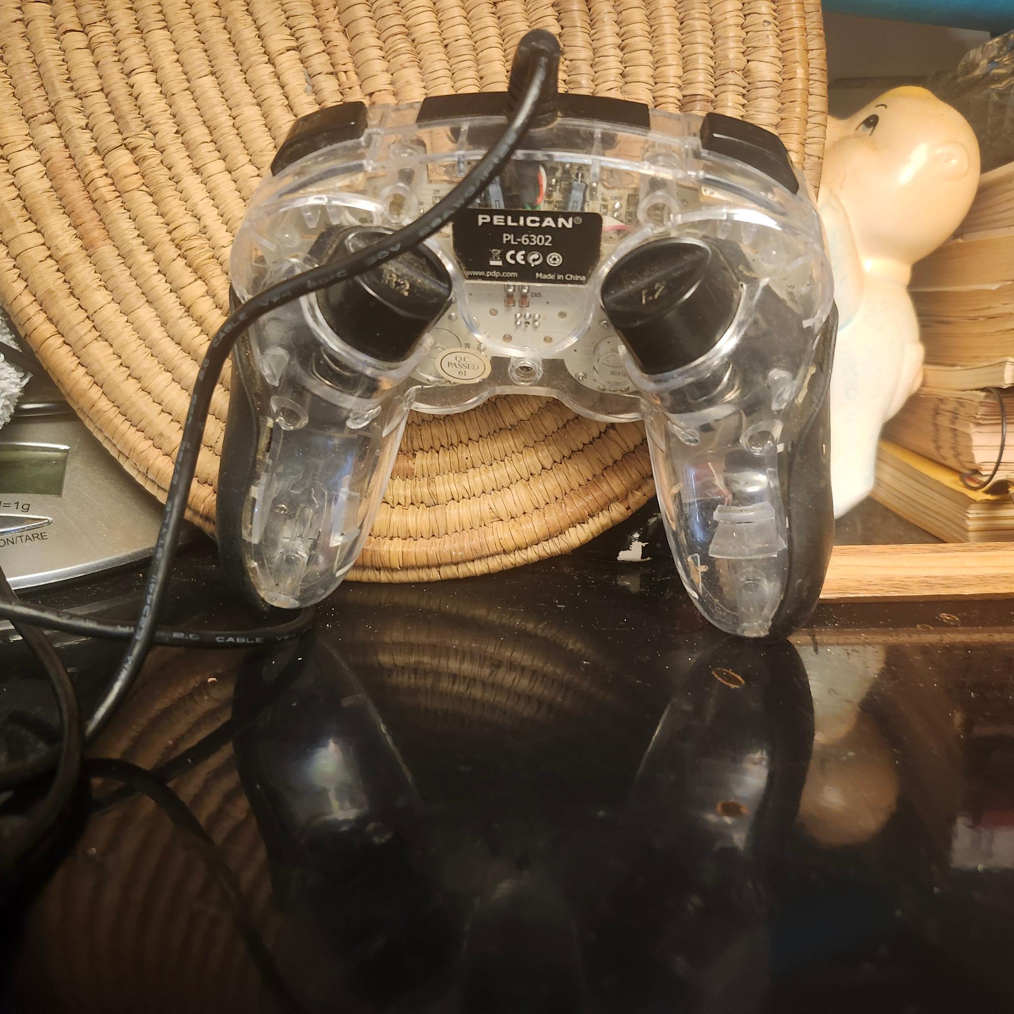 PS2 Pelican AfterGlow Wired Controller – Transparent Black