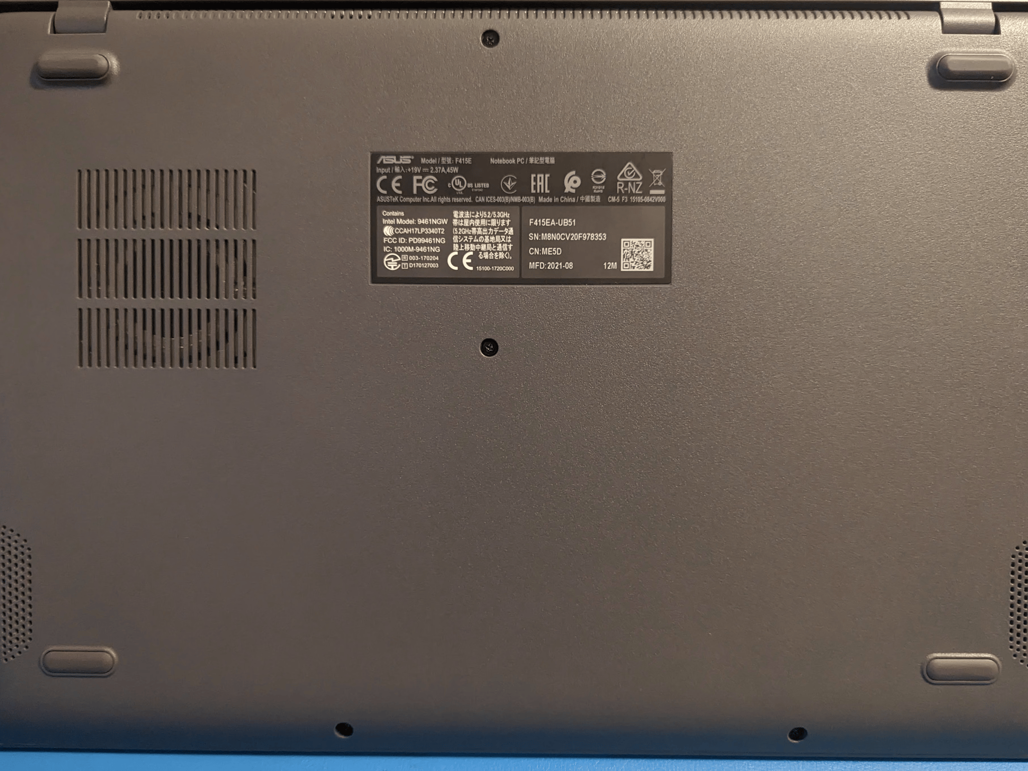 ASUS VivoBook 14" F415EA-UB51 Intel i5 1135G7 2.4GHz 256GB SSD 12GB DDR4-320