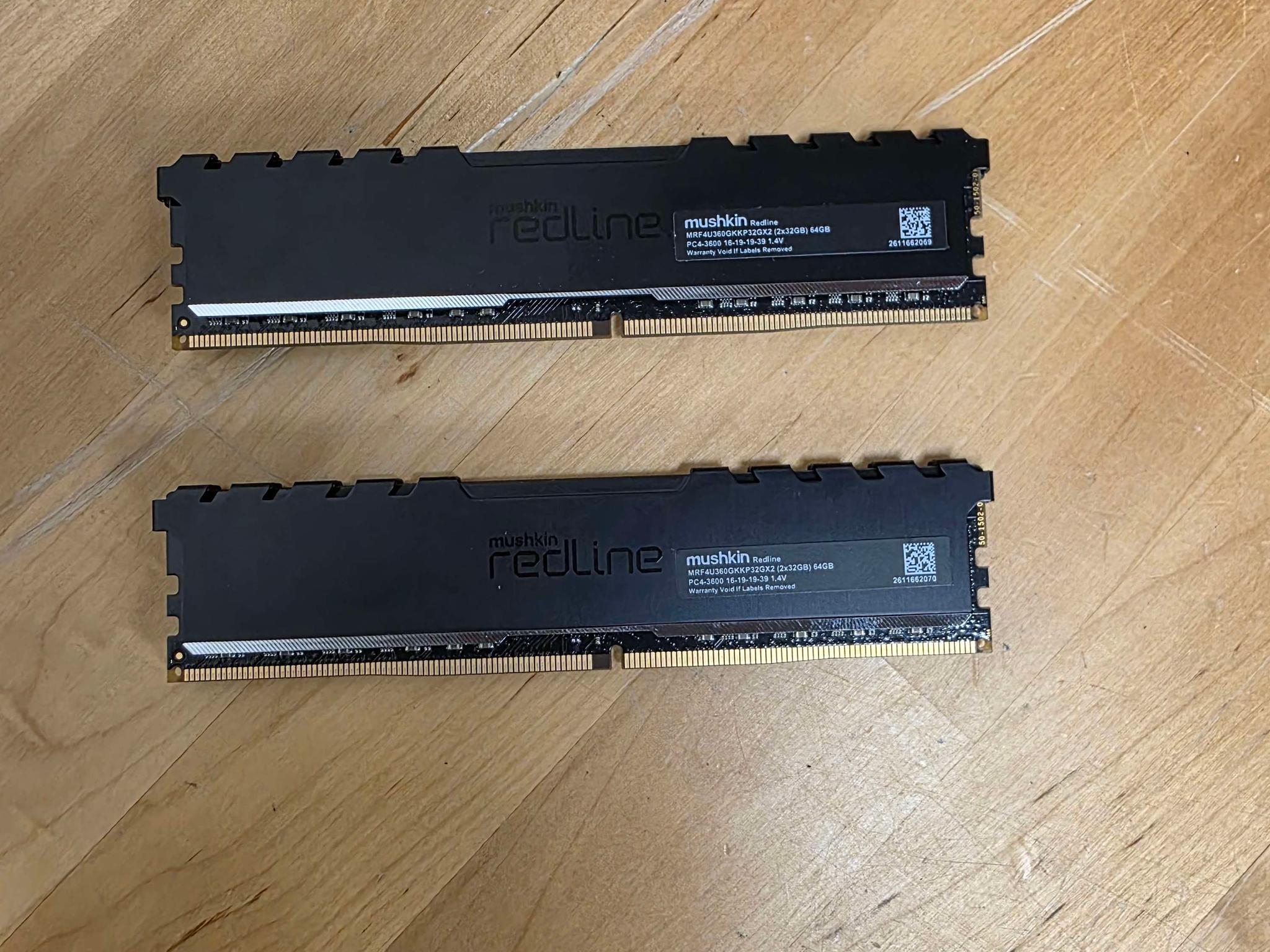 Mushkin Redline 64GB (32x2) 3600MHz RAM