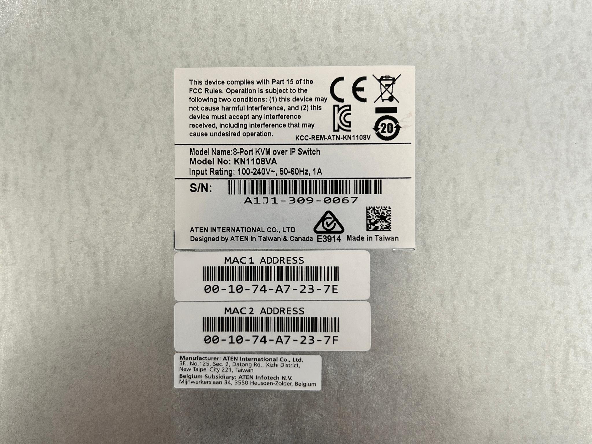 Aten - KN1108VA - ATEN KN1108VA KVM Over IP Switch-TAA Compliant - 8