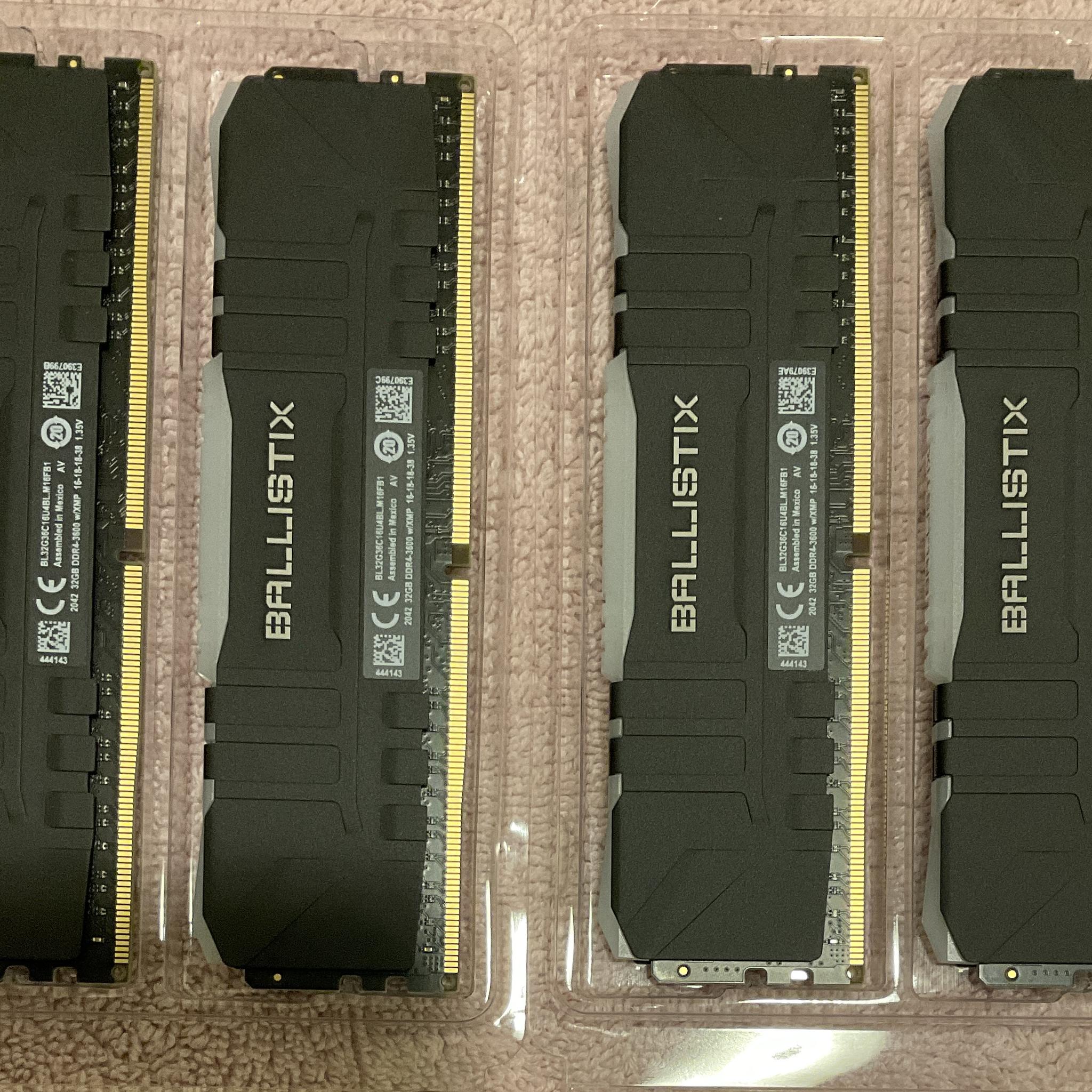 Crucial Ballistix 64GB DDR4-3600 RAM (2 kits of 64GB each, RGB variant)