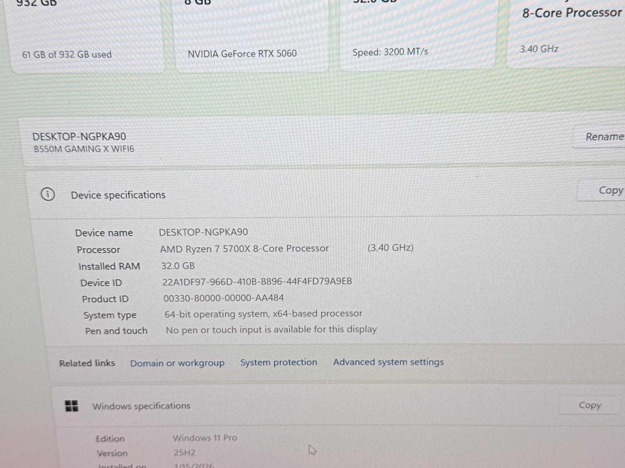 'ALL NEW PARTS' PC with AMD RYZEN 7 5700X & RTX 5060